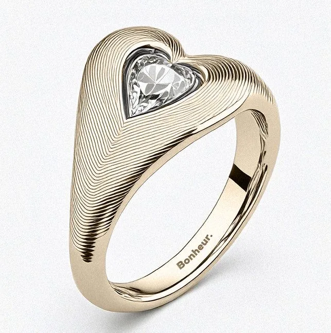 Eléa Heart Signet Ring – 18k Gold Plated / 6