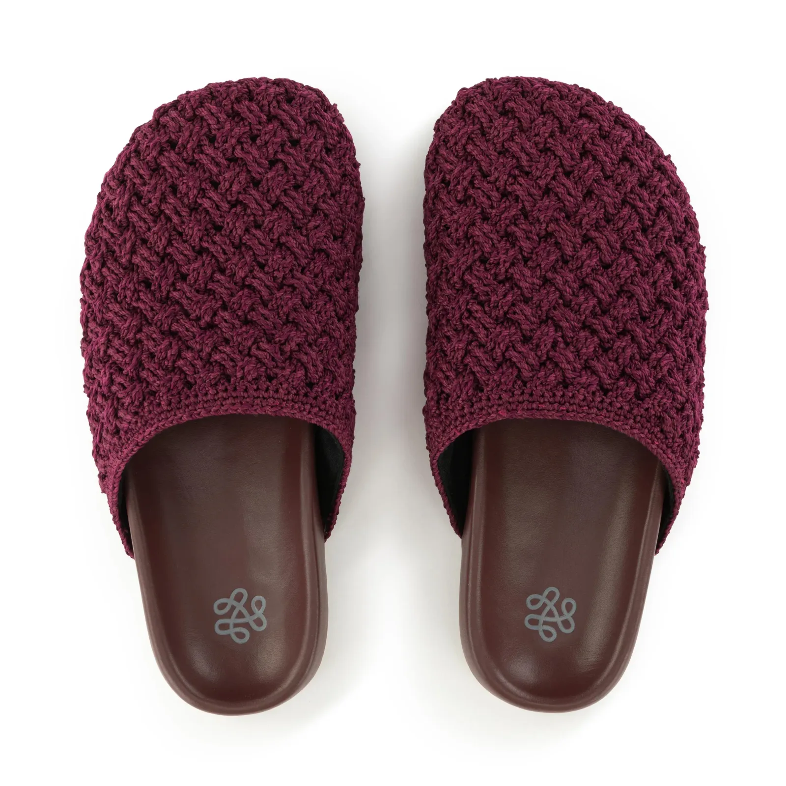 Bolinas Clog – Hand Crochet – Black Cherry Cozy Weave