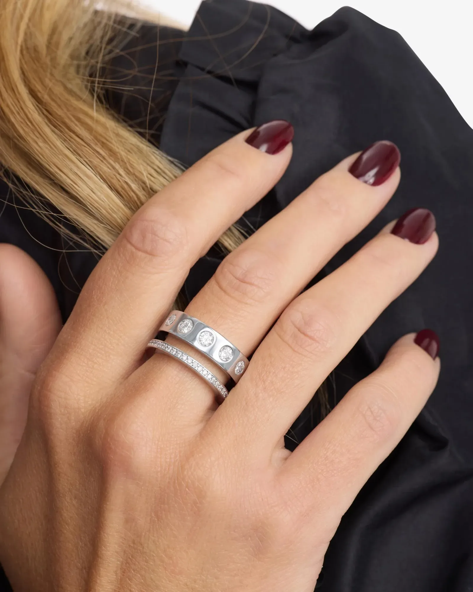 Ashley Rodeo Pavé Ring – Silver|White Diamondettes