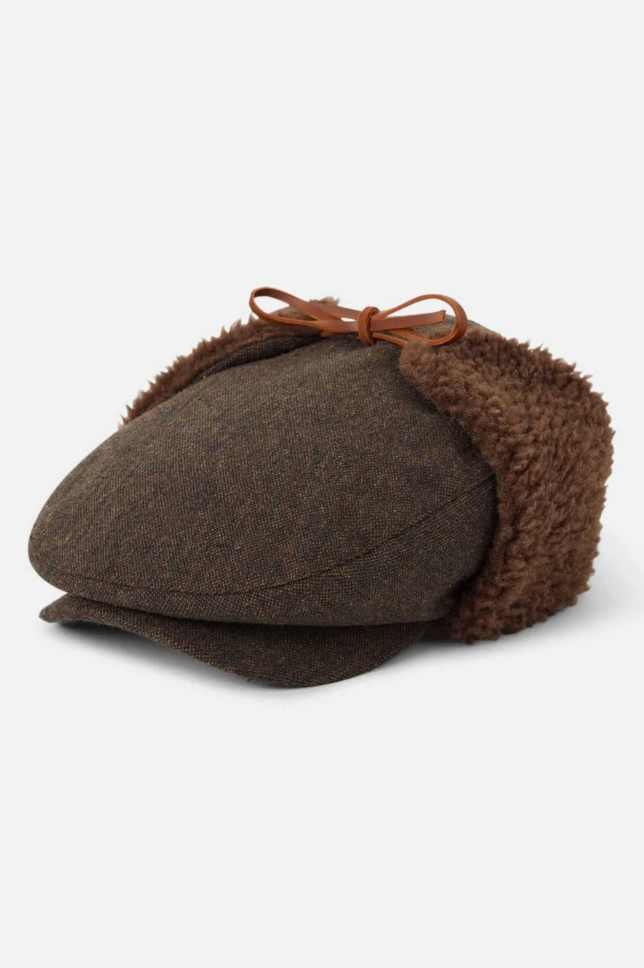 Barrel Earflap Snap Cap – Brown/Brown Tweed