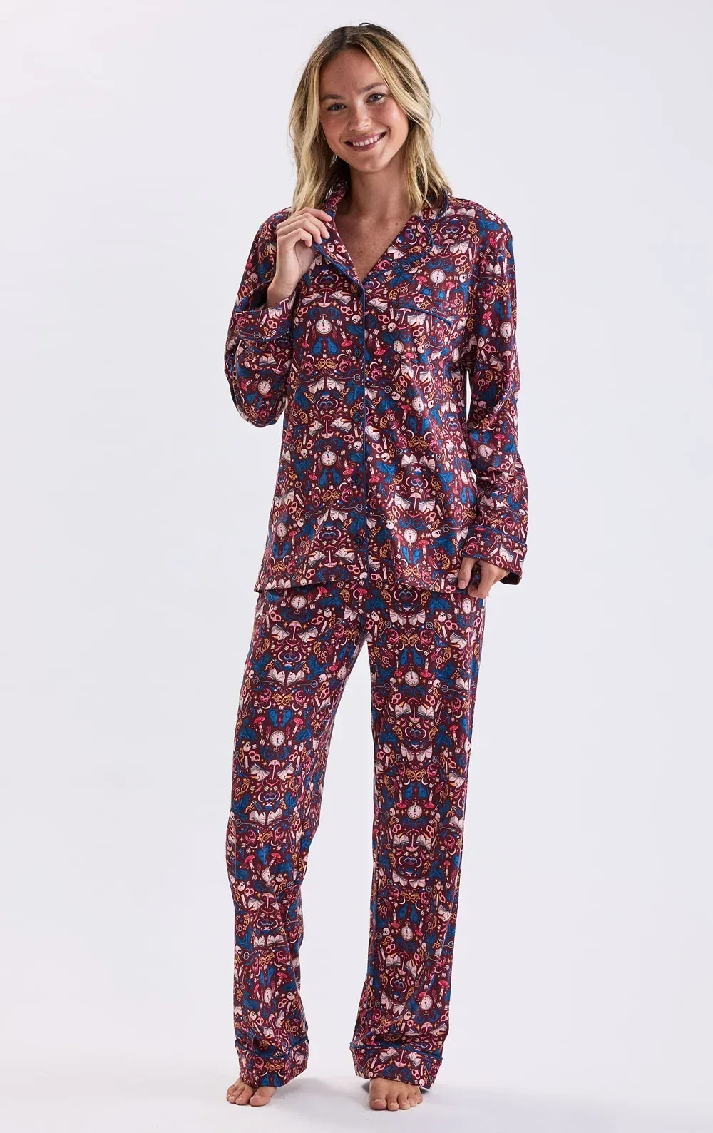 Edgar Allan Poe Button-Front Pajamas