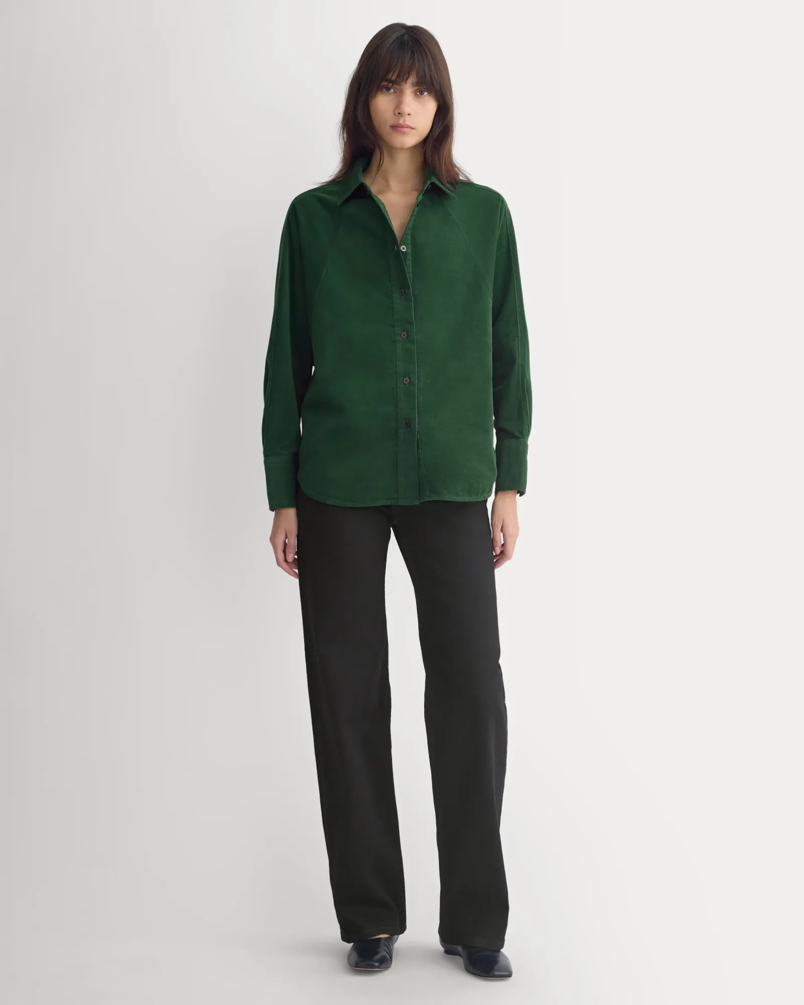 Oversized Raglan Shirt in Pinwale Corduroy – Eden Green – Eden Green