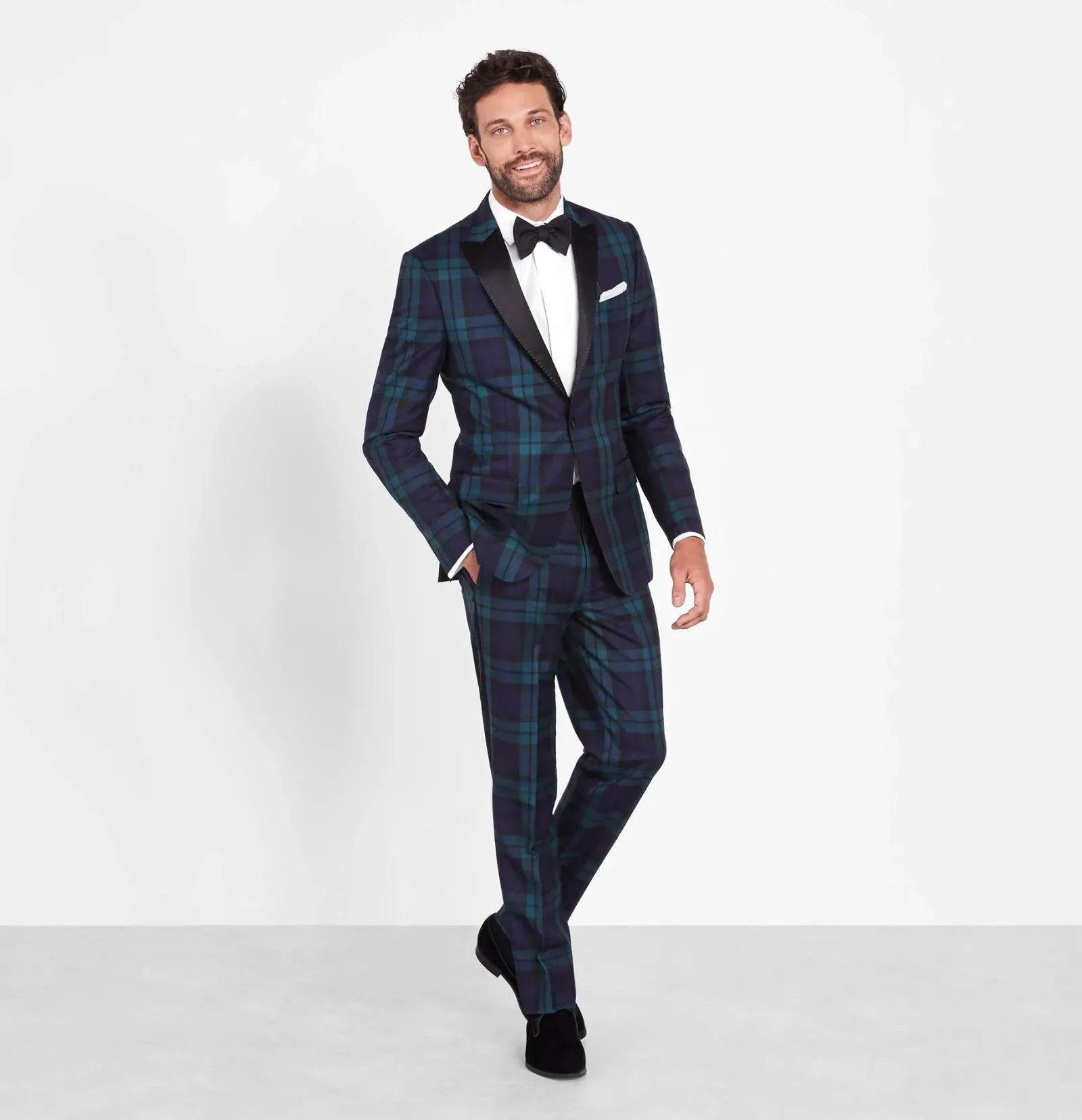 Black Watch Tartan Tuxedo Pants – Slim