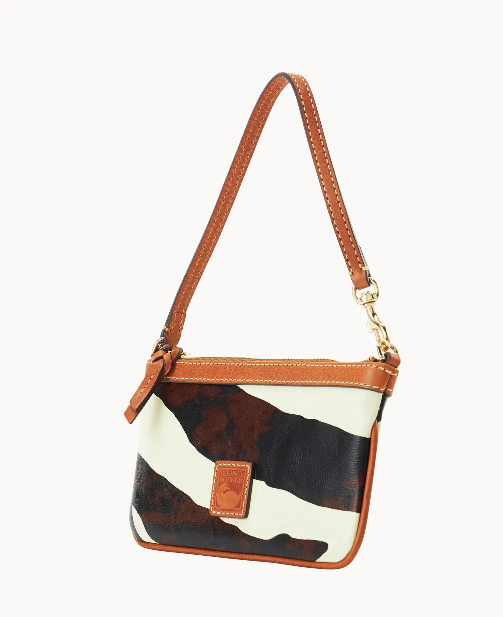 Zebra Leather Large Slim Wristlet
