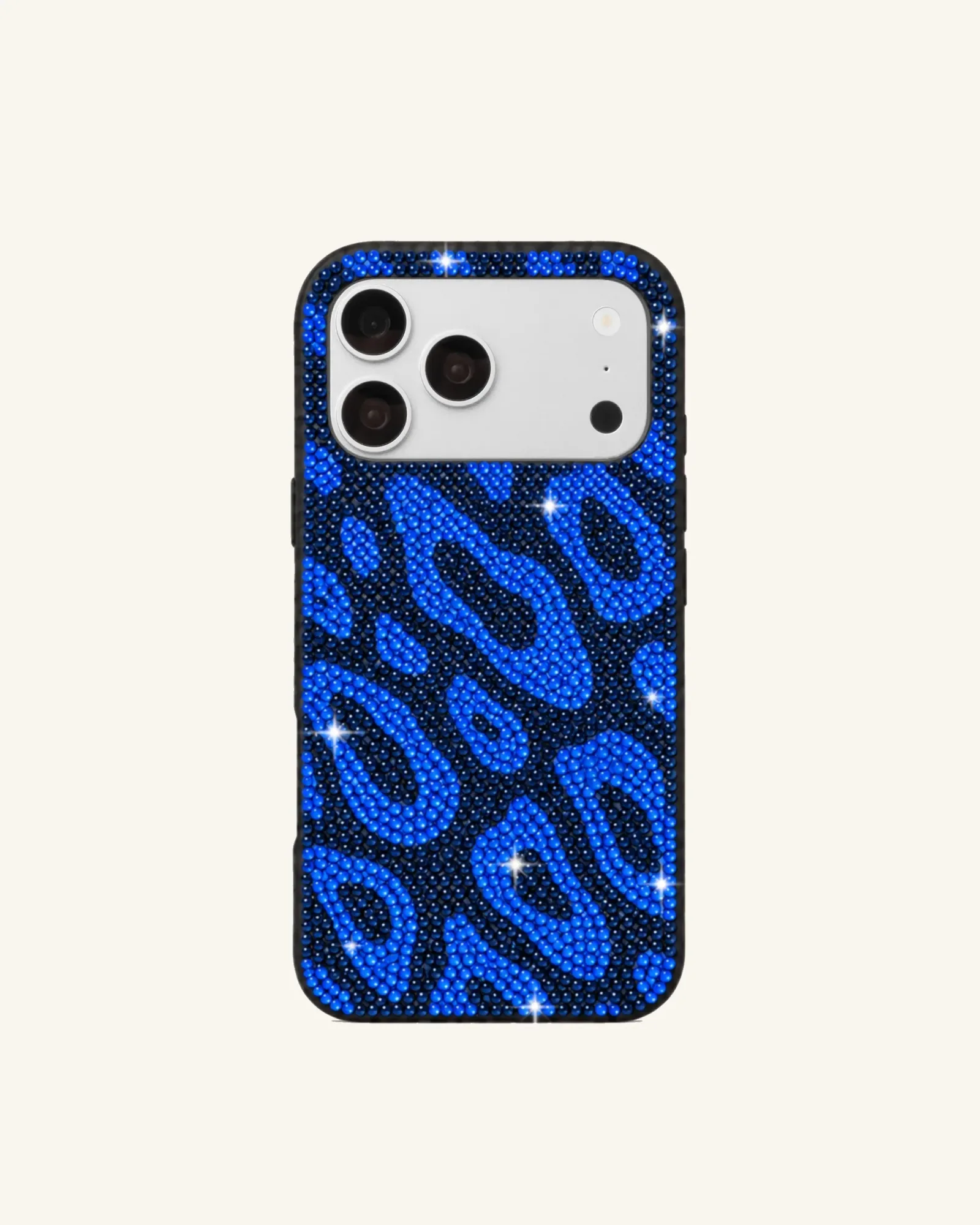 Blue Leopard Rhinestone Phone Case – Navy
