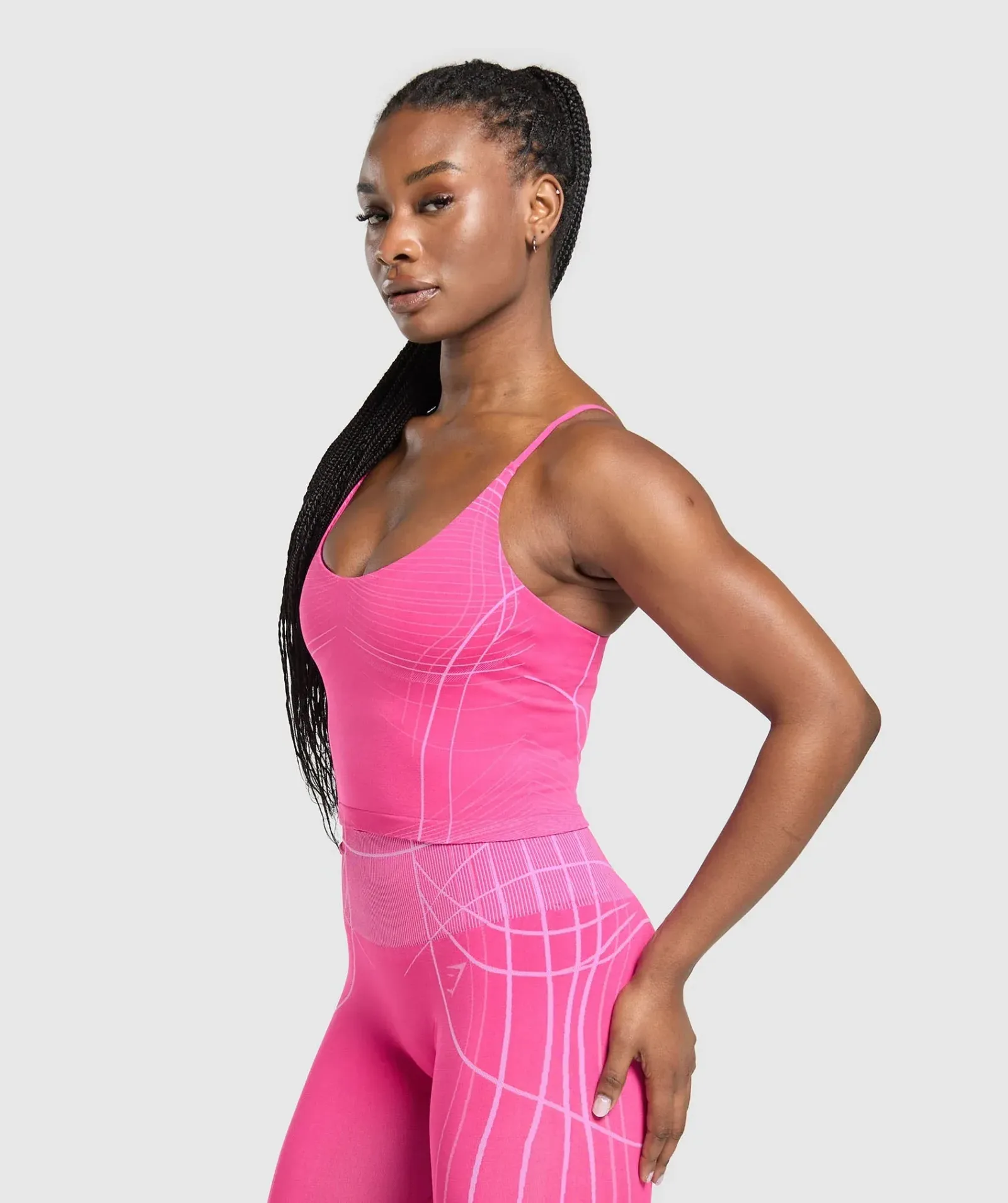 Gymshark Apex Seamless Midi Tank With Shelf – Valley Pink/Sour Pink