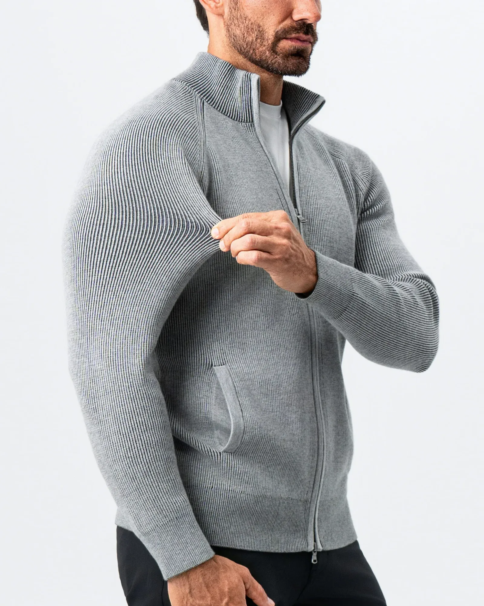 Mid-Weight Sweater Bomber – Grey