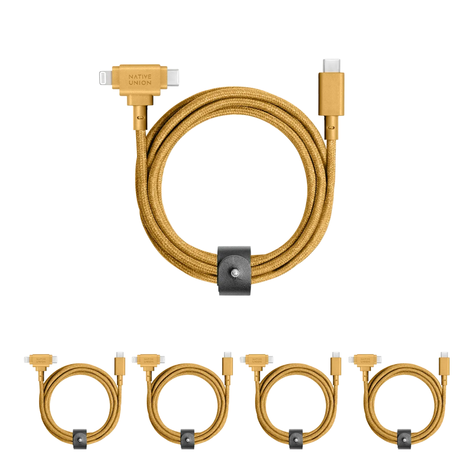 5-Pack Belt Cable Duo (USB-C to USB-C & Lightning)