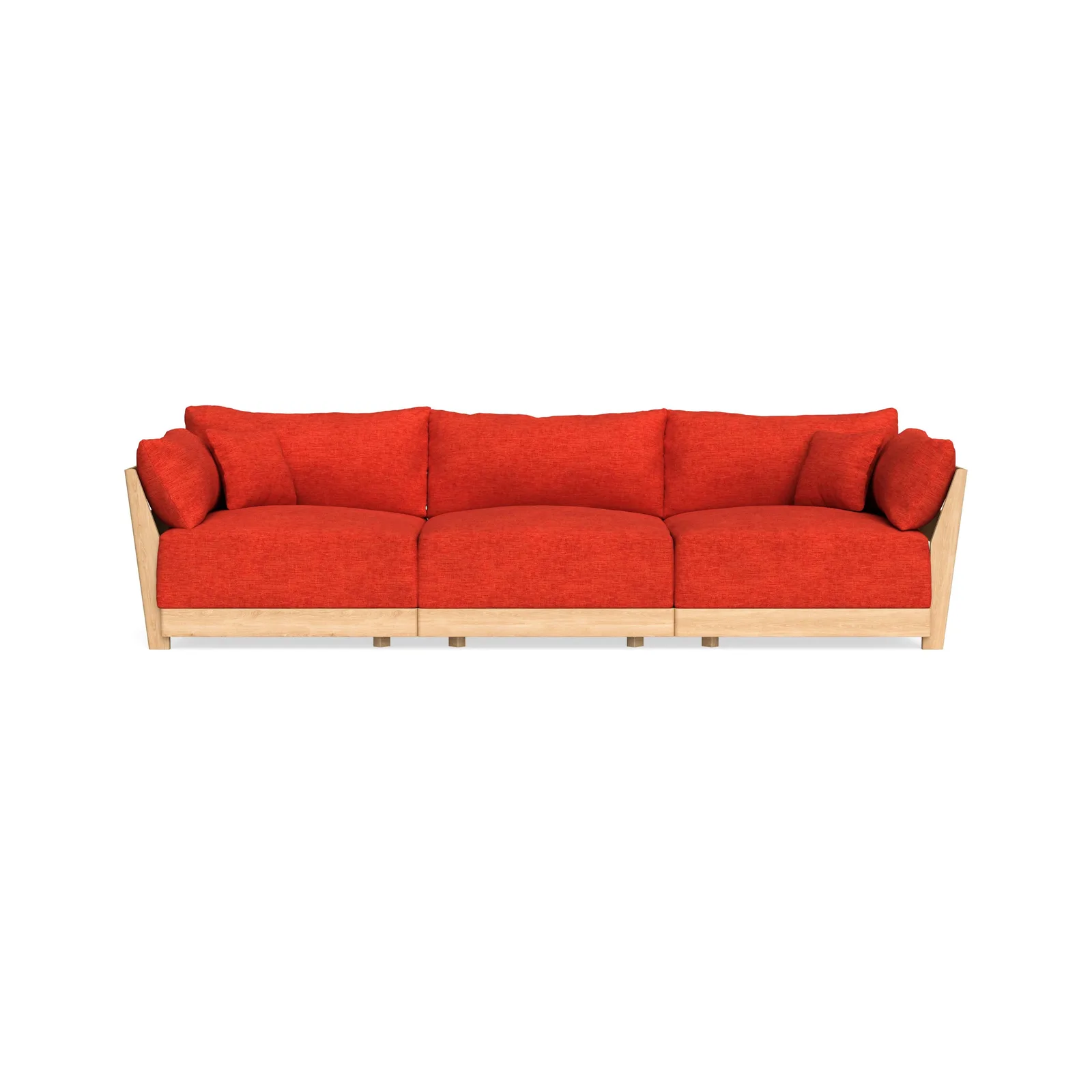 Modular Bondi Latte 3-Seater Sofa in Poppy Orange – Classic Blend