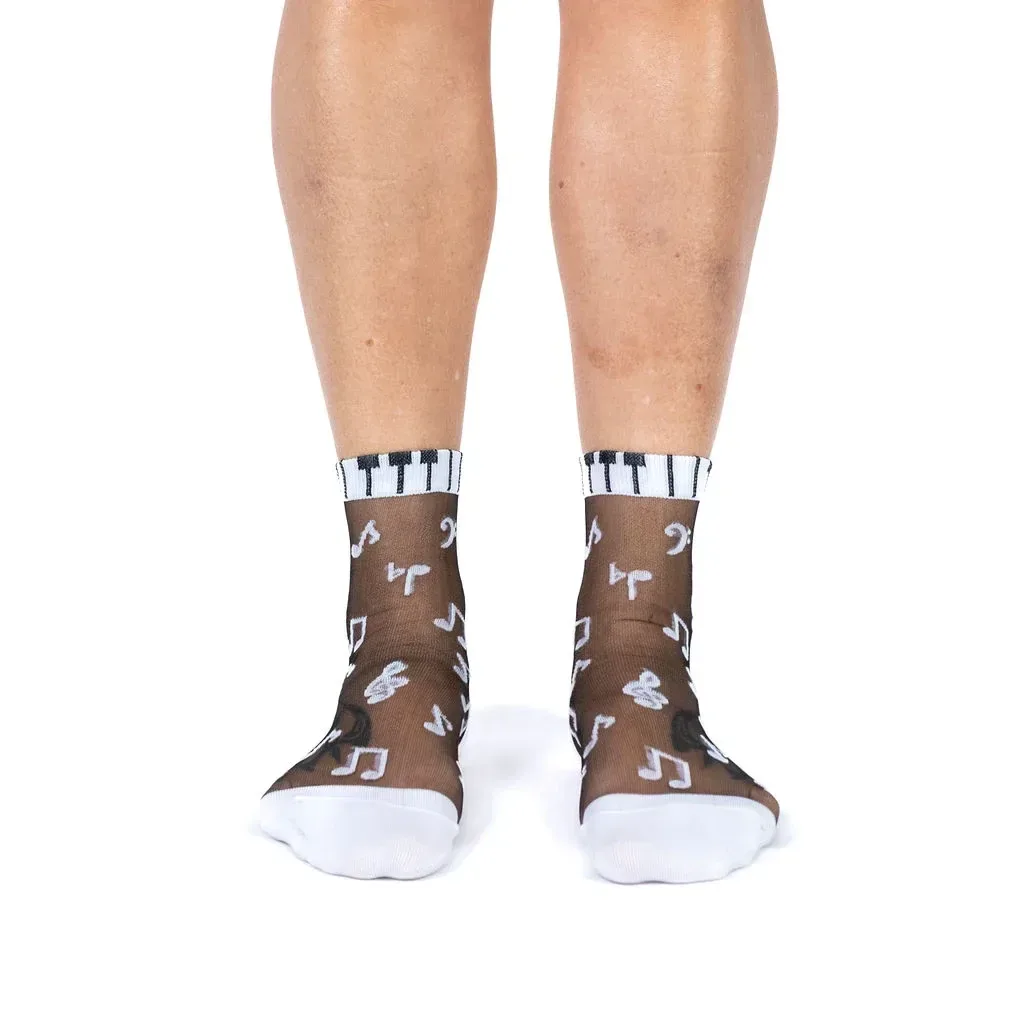 Music Is My Forte Sheer Crew Socks