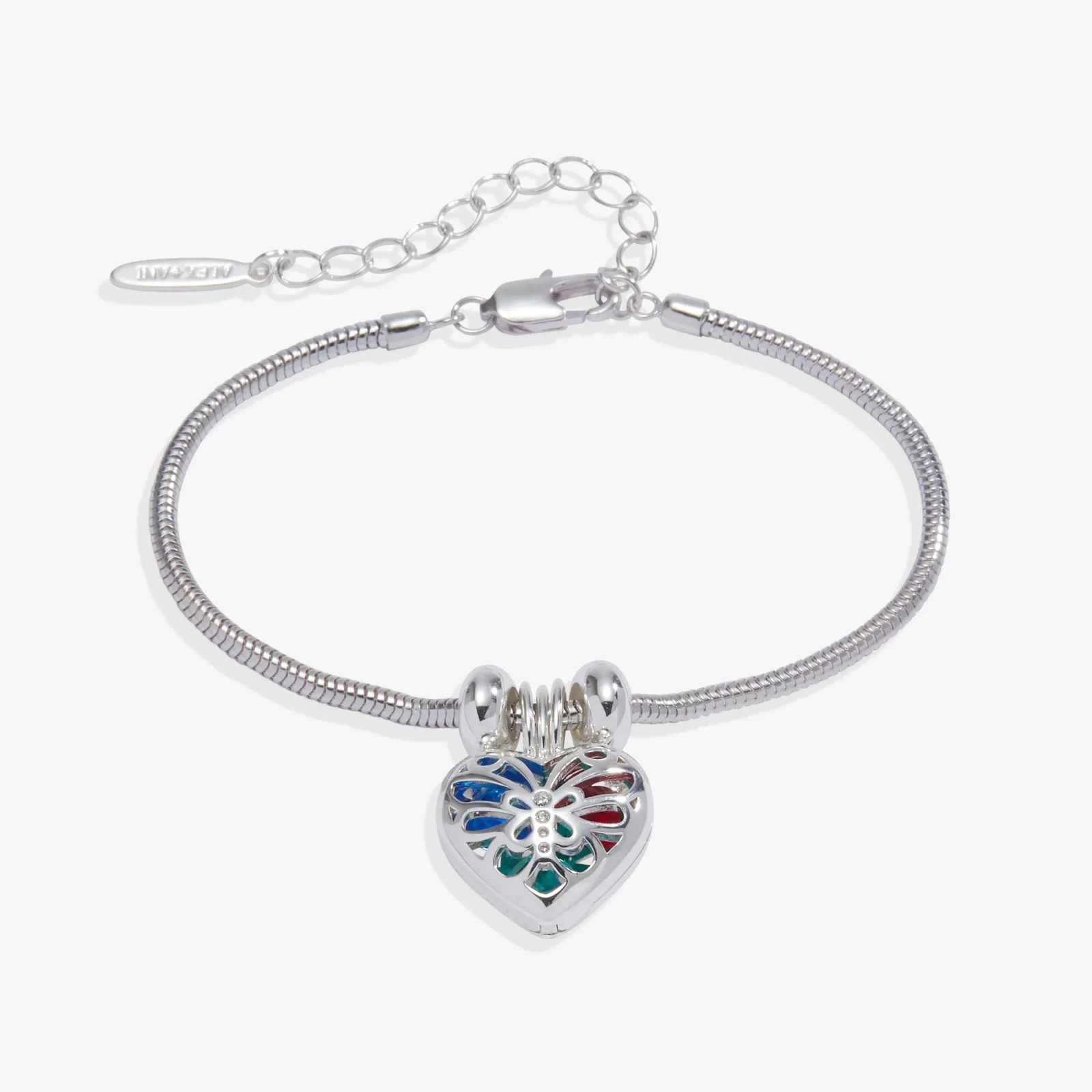 Heart & Butterfly Birthstone Shaker Bracelet