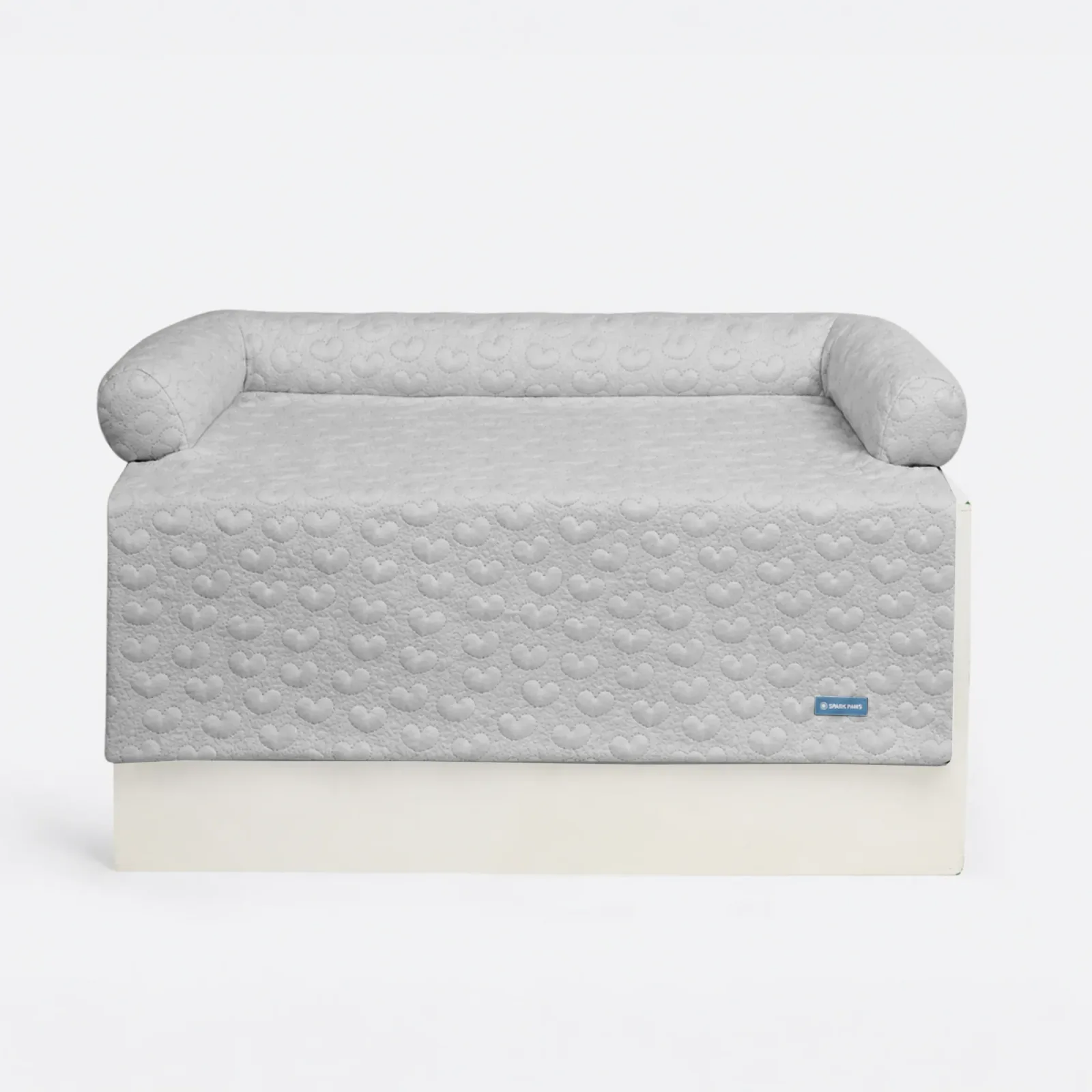 Frostcore™ Cooling Couch Cover Dog Bed – Hearts Grey