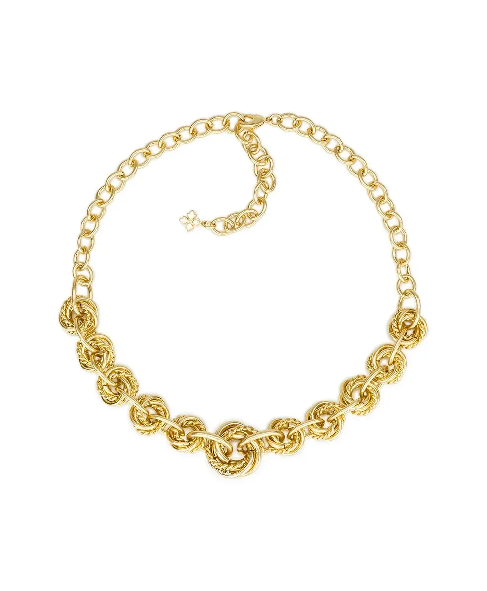 Twisted Knot Link Necklace – Twisted Knot Collection – Worn Gold
