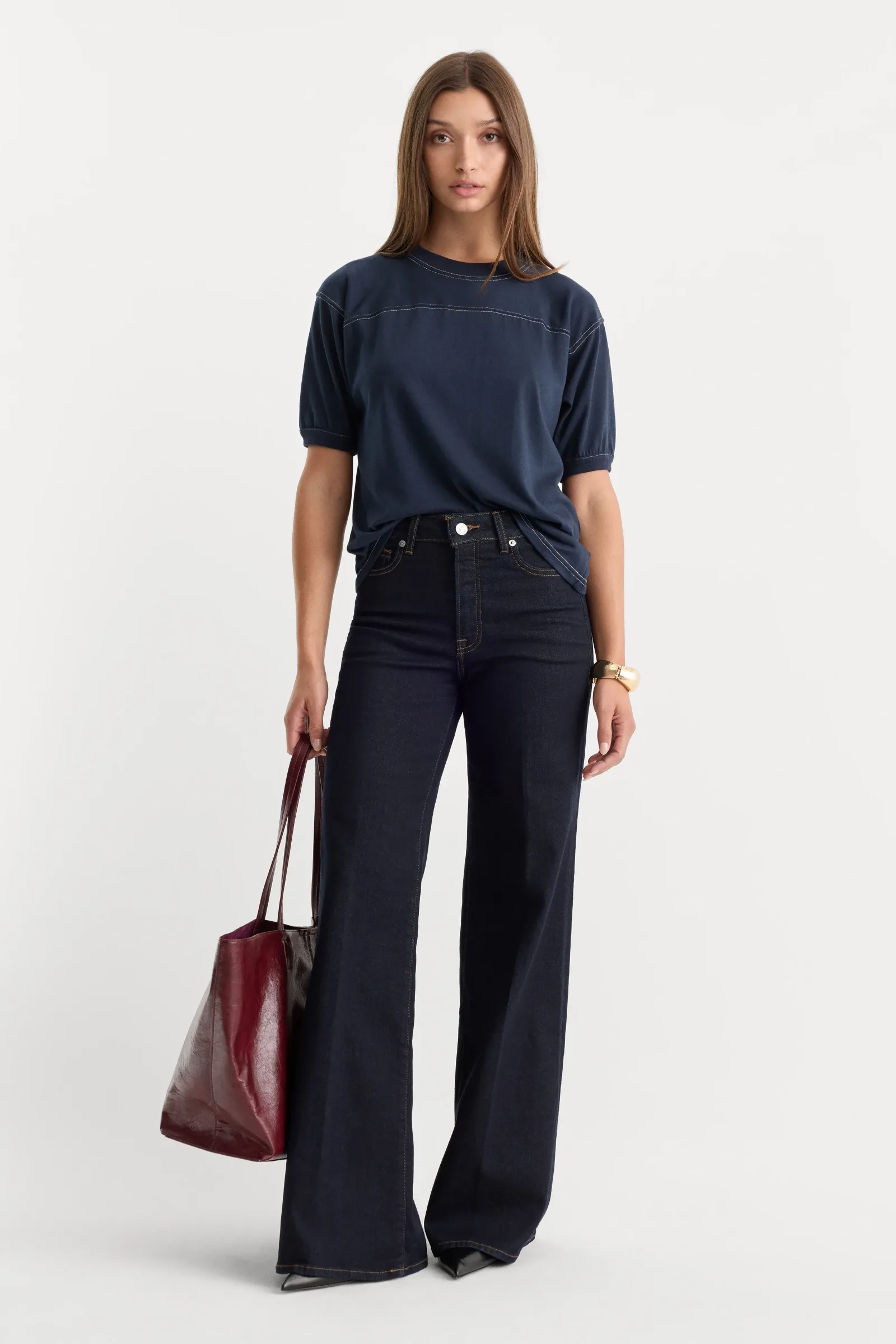 GOOD WAIST PALAZZO JEANS – RINSE