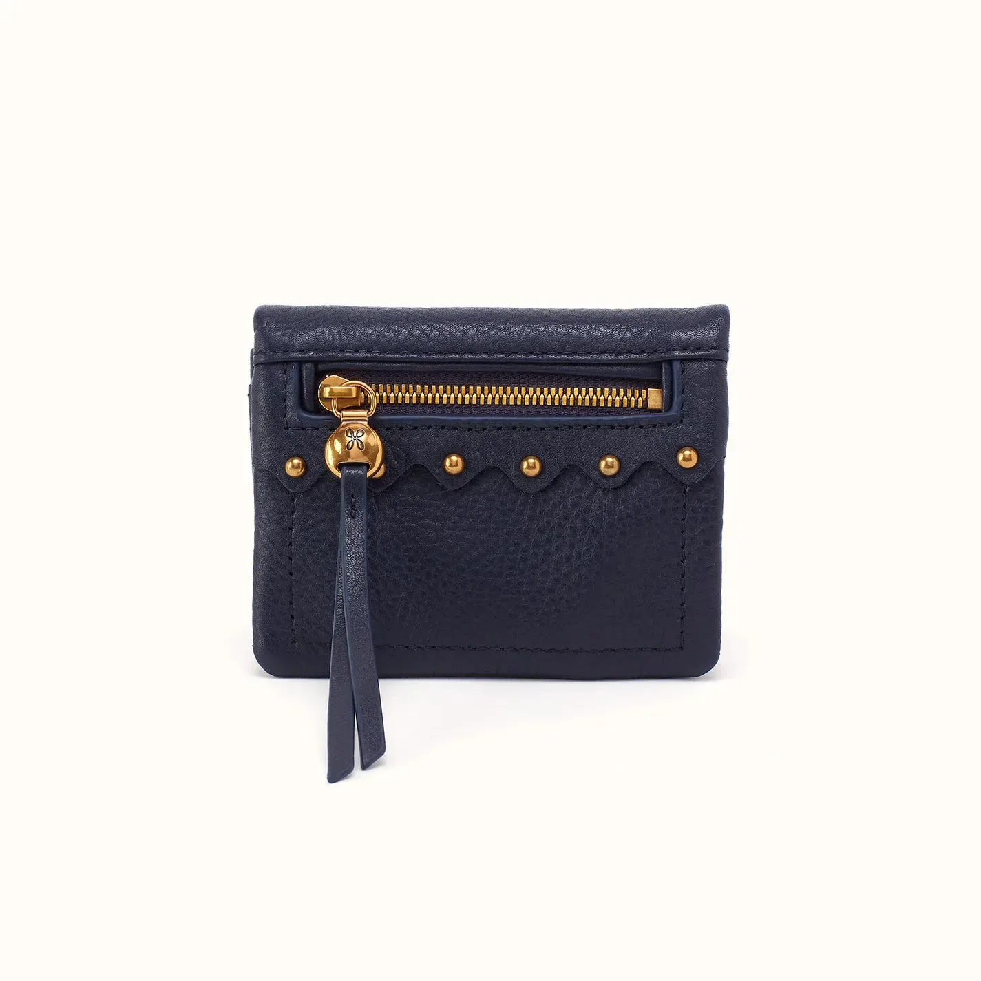 Lumen Mini Wallet In Pebbled Leather – Ink Navy
