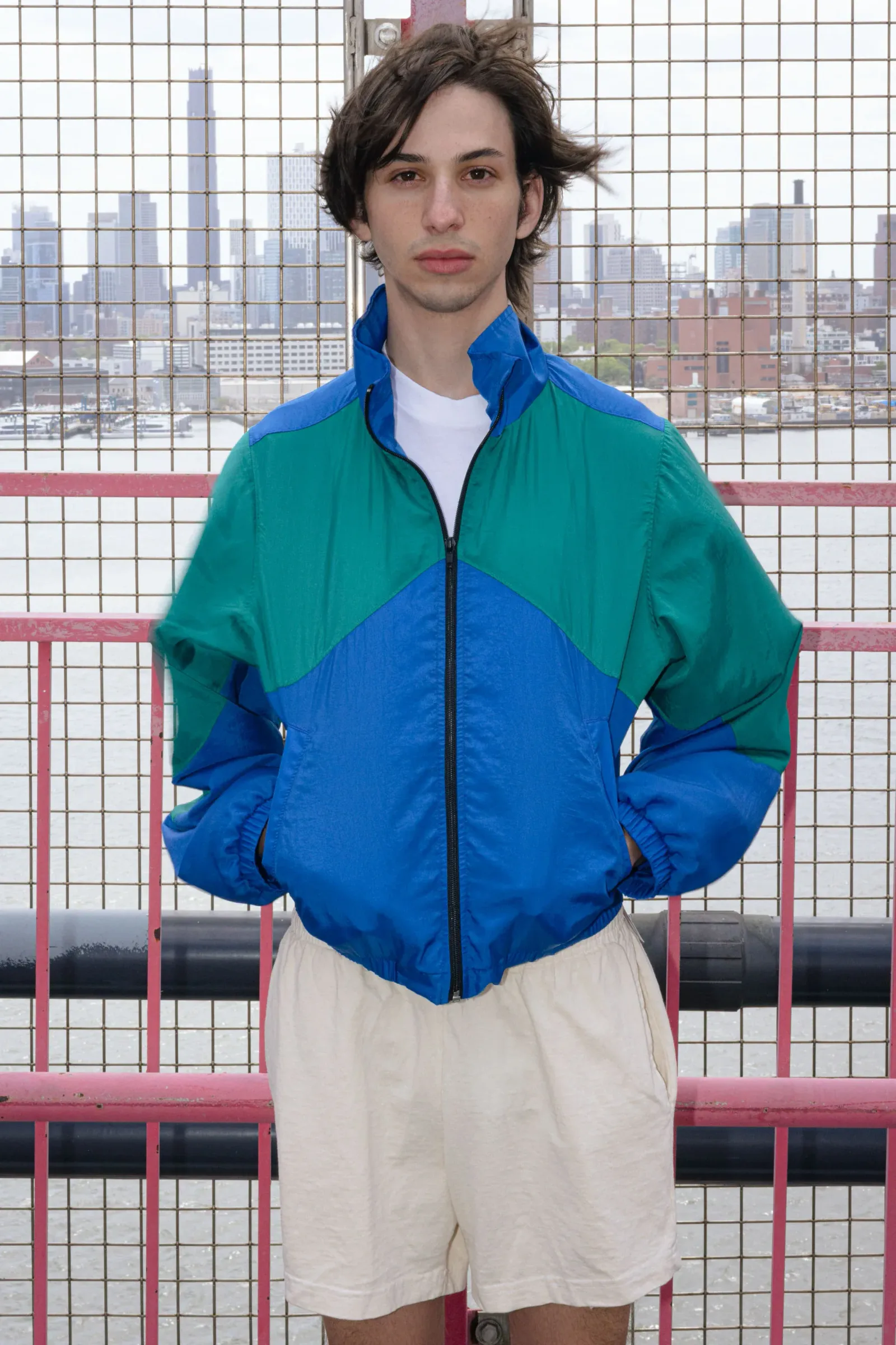 RNF555C – Nylon Crinkle Zip-Up Colorblock Windbreaker
