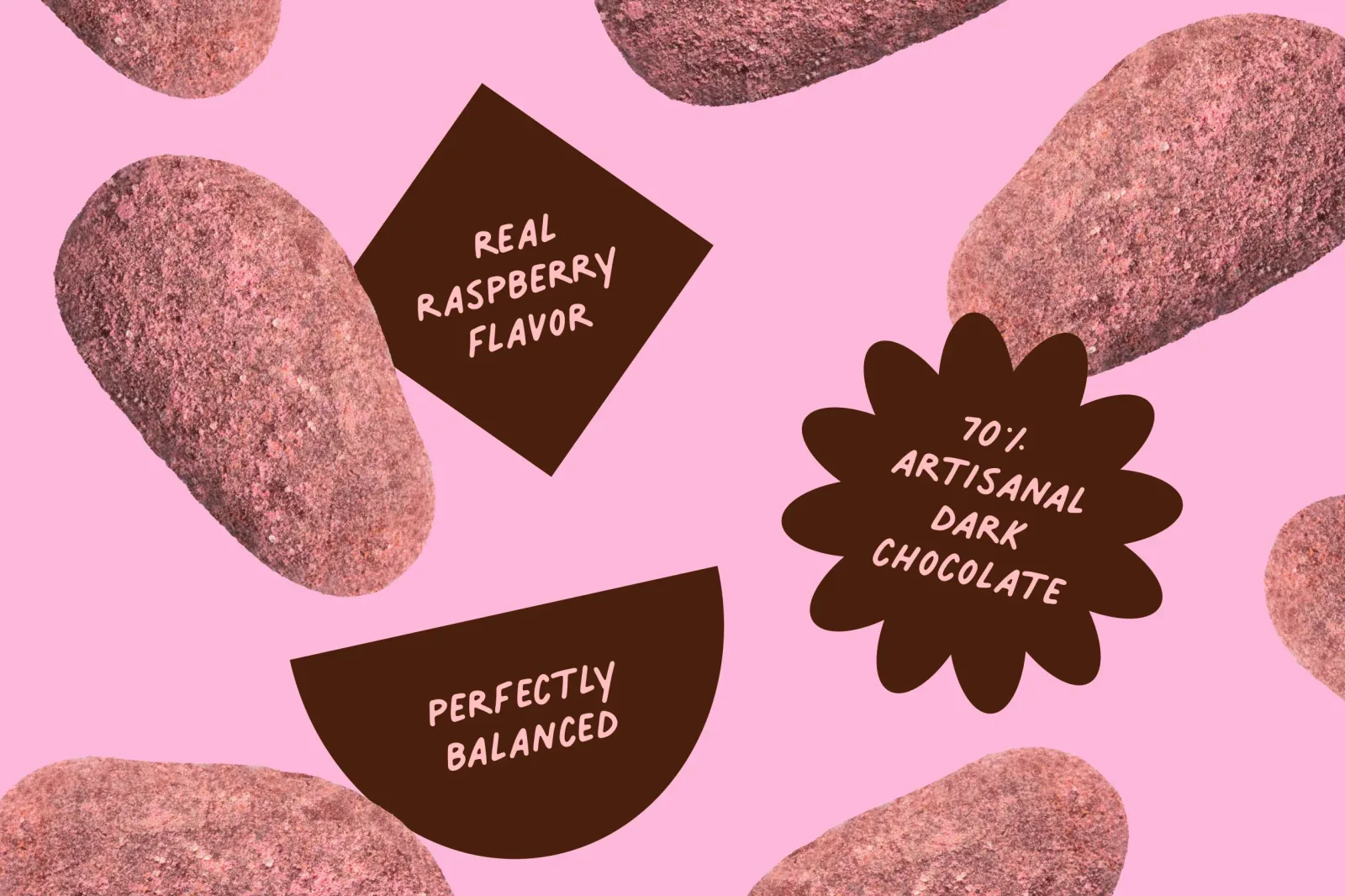 Raspberry Dusted Dark Chocolate Covered Almonds
