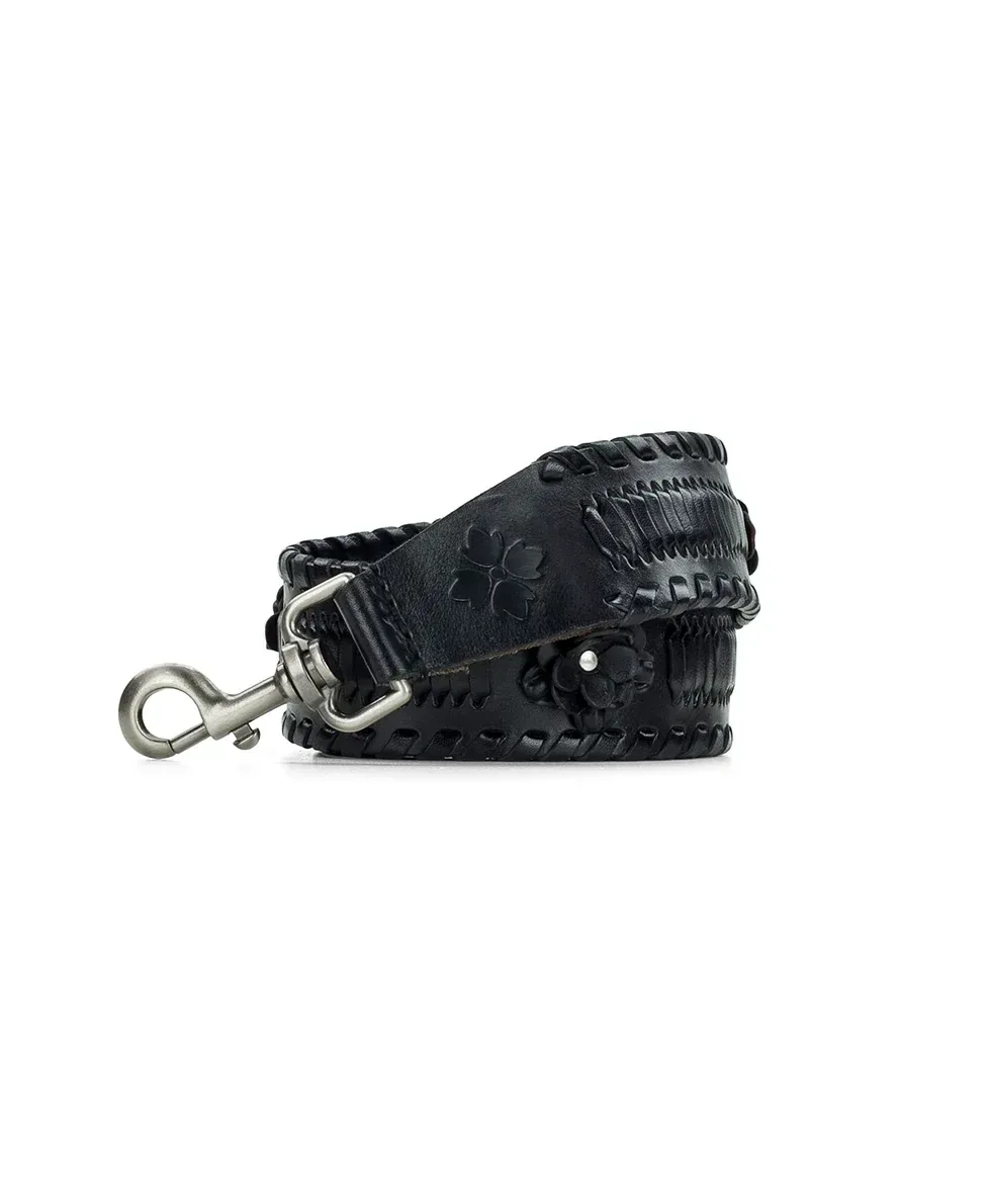 Floral Branded Strap – Vintage Distressed – Black