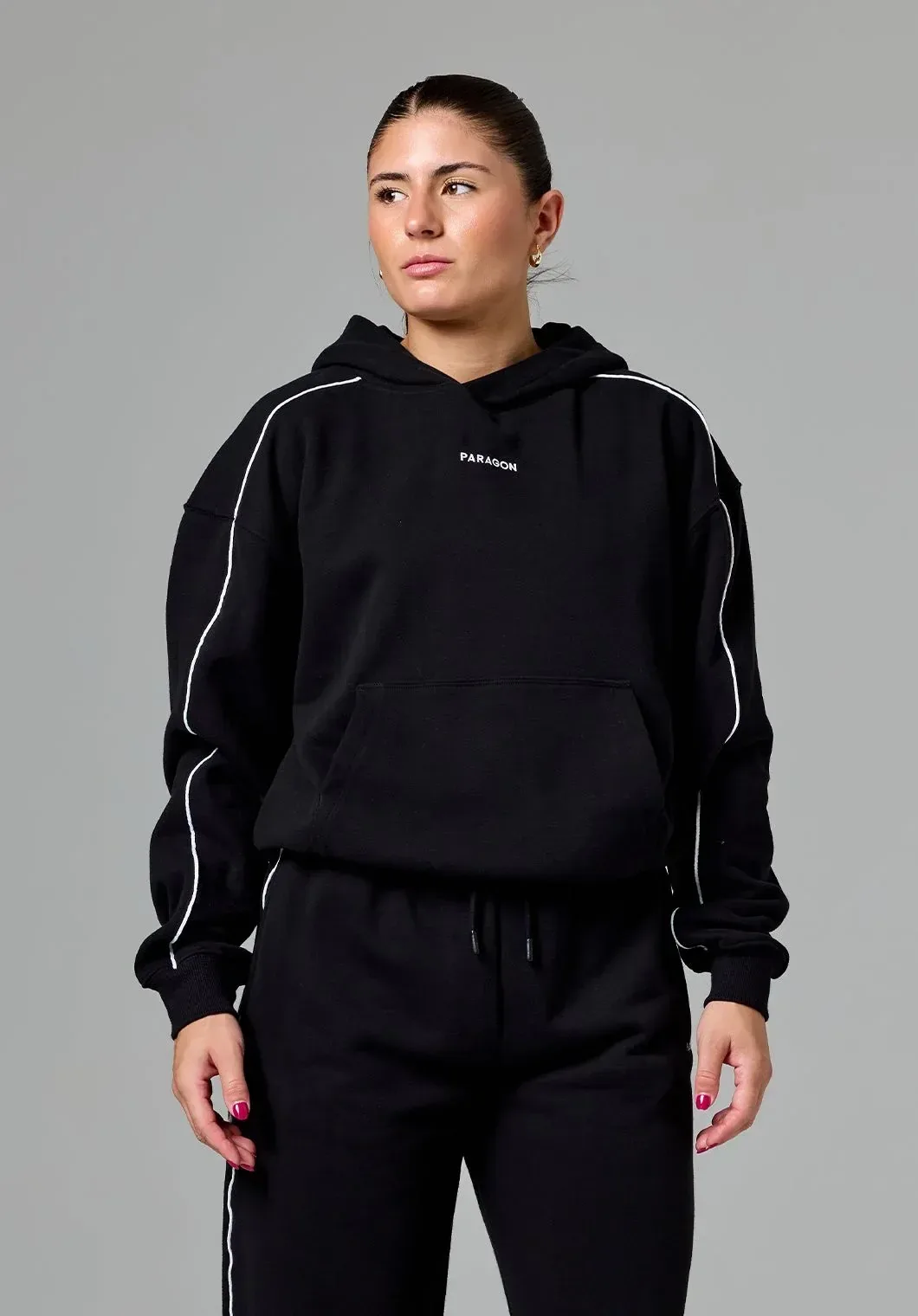 CloudEase™ Oversized Contrast Hoodie Black