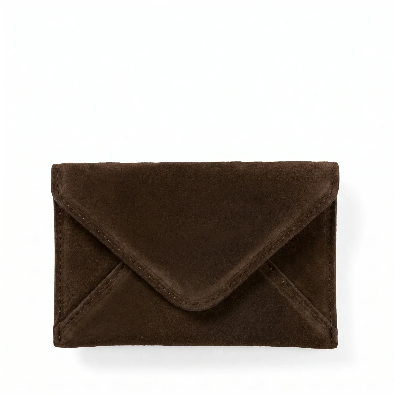 Envelope Card Case Tobacco Suede