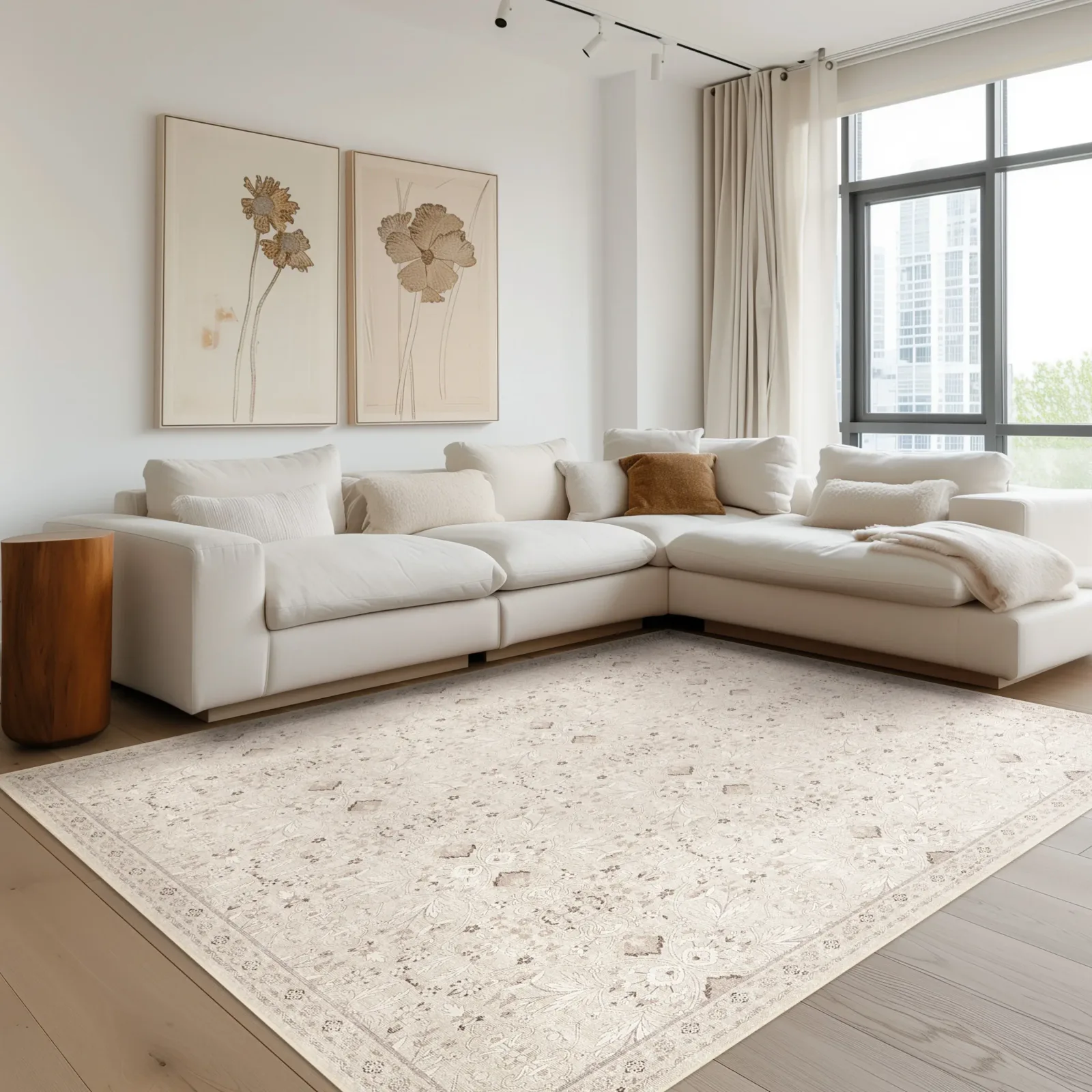 Olivia – Ivory/Neutral (Rug Cover)