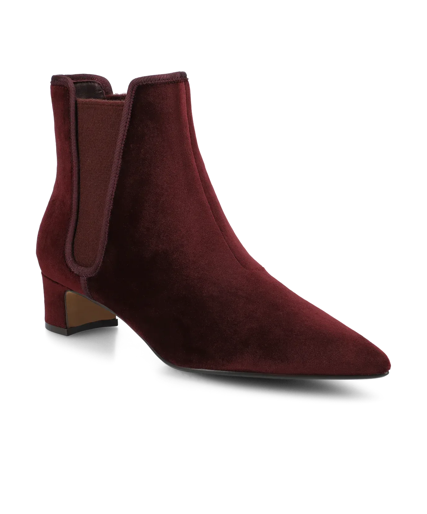 The Goldfinch 40 Chelsea Bootie – Burgundy Velvet