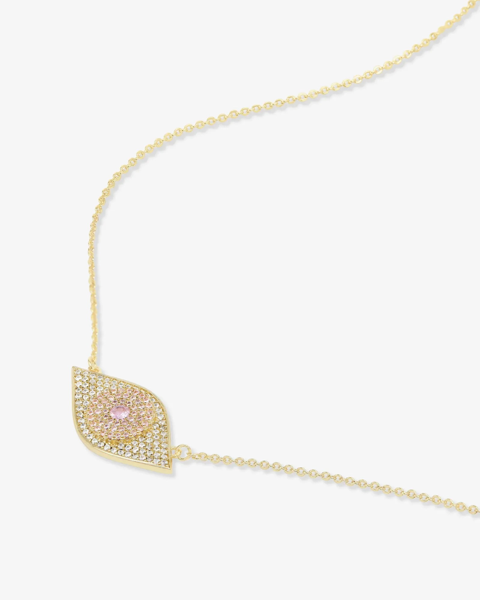 Rose Evil Eye Necklace – Gold|Pink Sapphire