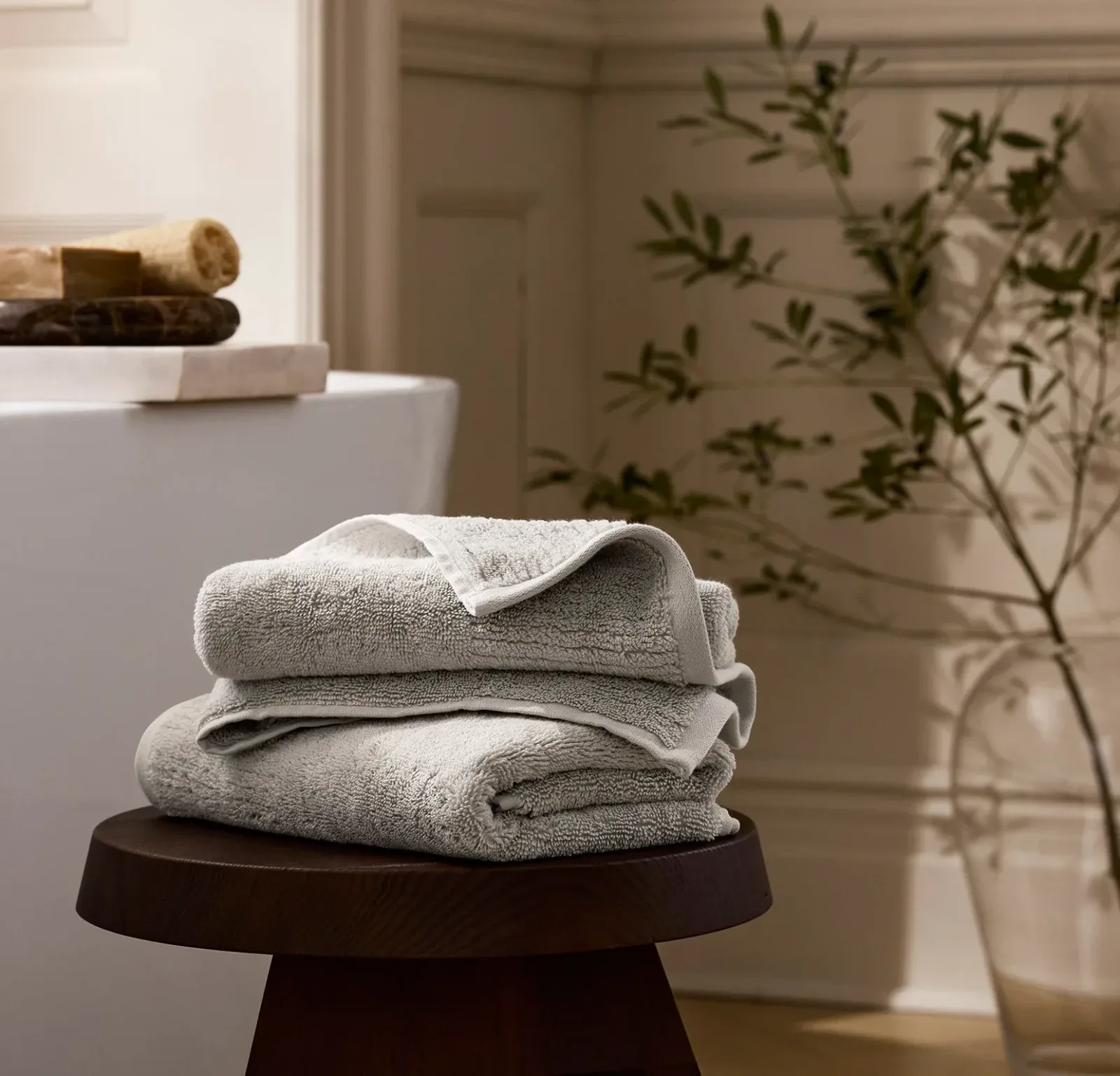 Turkish Ultra Plush Hand Towels (Pair) – Pewter (Personalized)