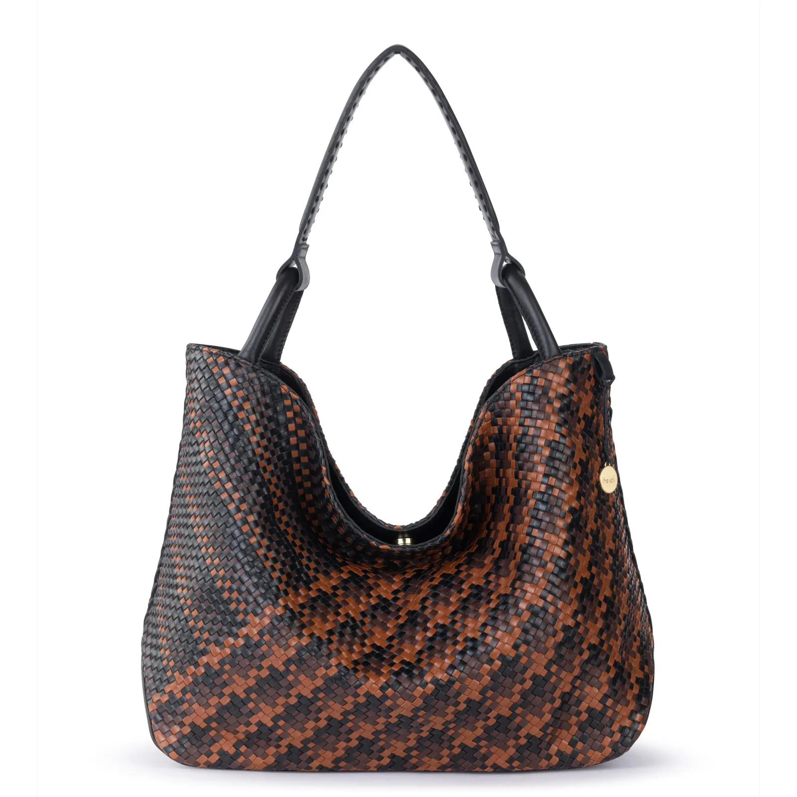 Los Feliz Large Tote – Leather – Espresso Woven