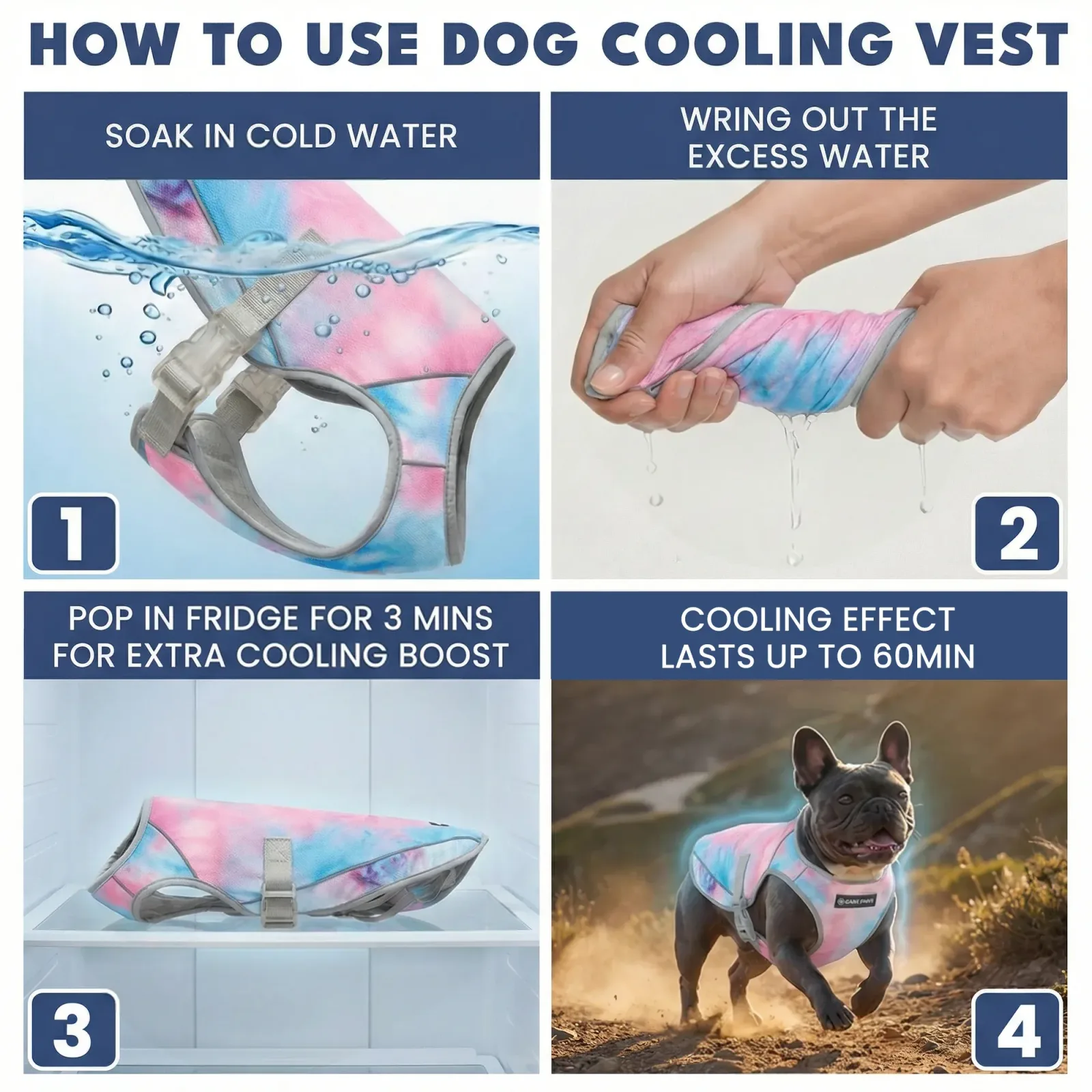 Dog Cooling Vest (2-pack) – Snow Cone & Tropical Storm