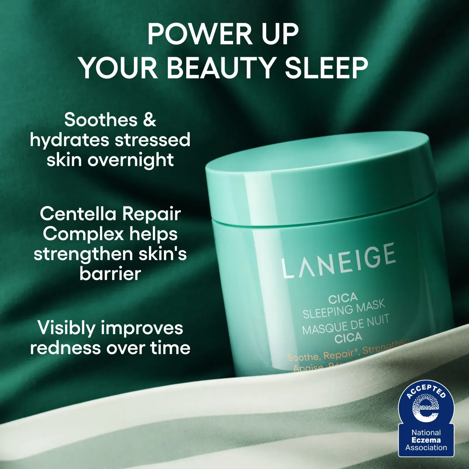 Cica Sleeping Mask with Centella Asiatica for Moisture Barrier Support