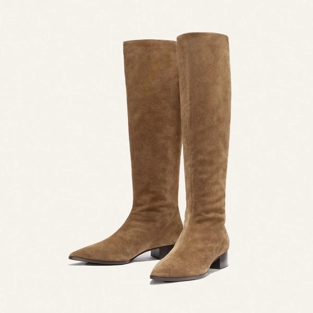 The Hayes Knee-High Boot – Driftwood Suede