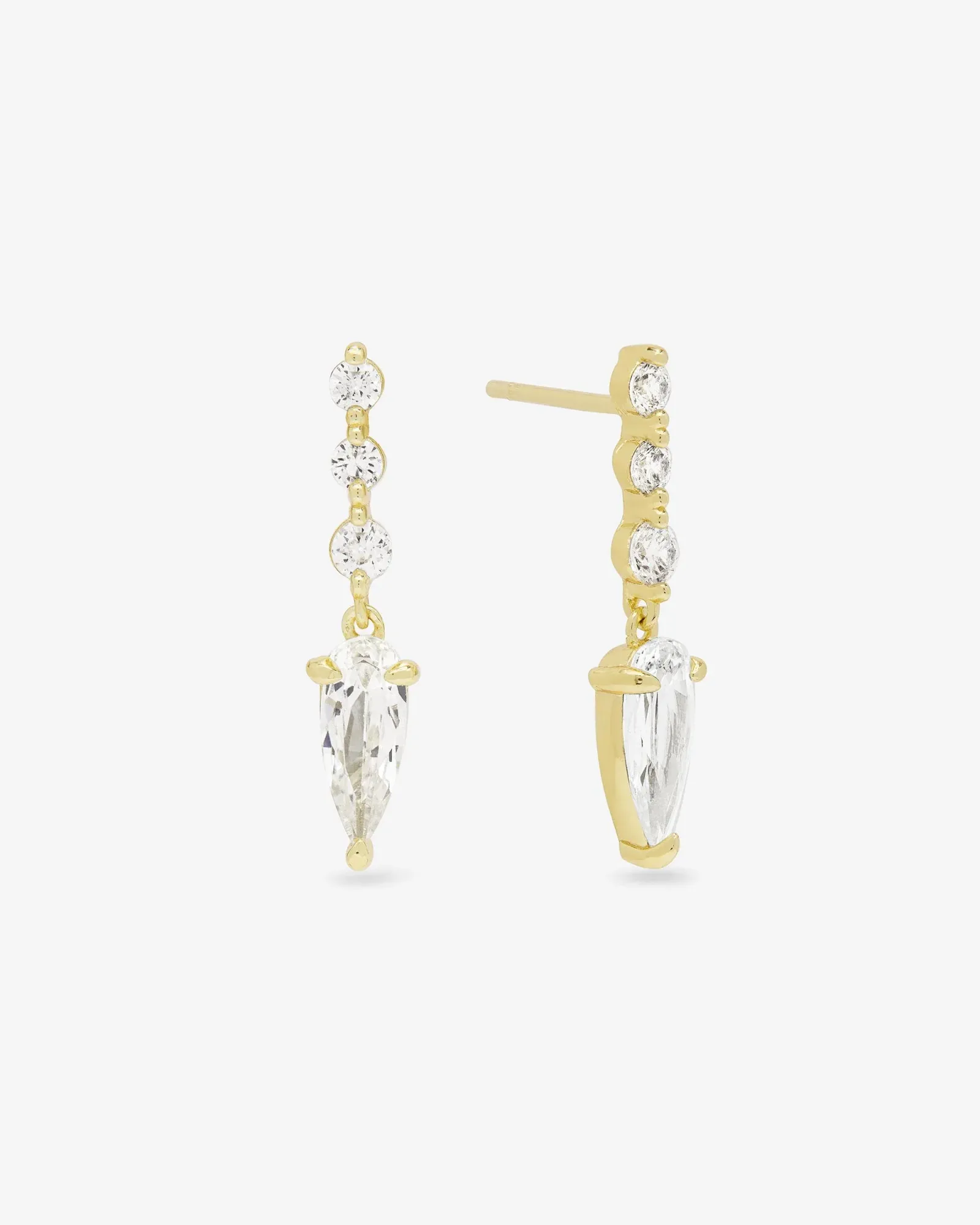 She's Arrived Drop Earrings – Gold|White Diamondettes