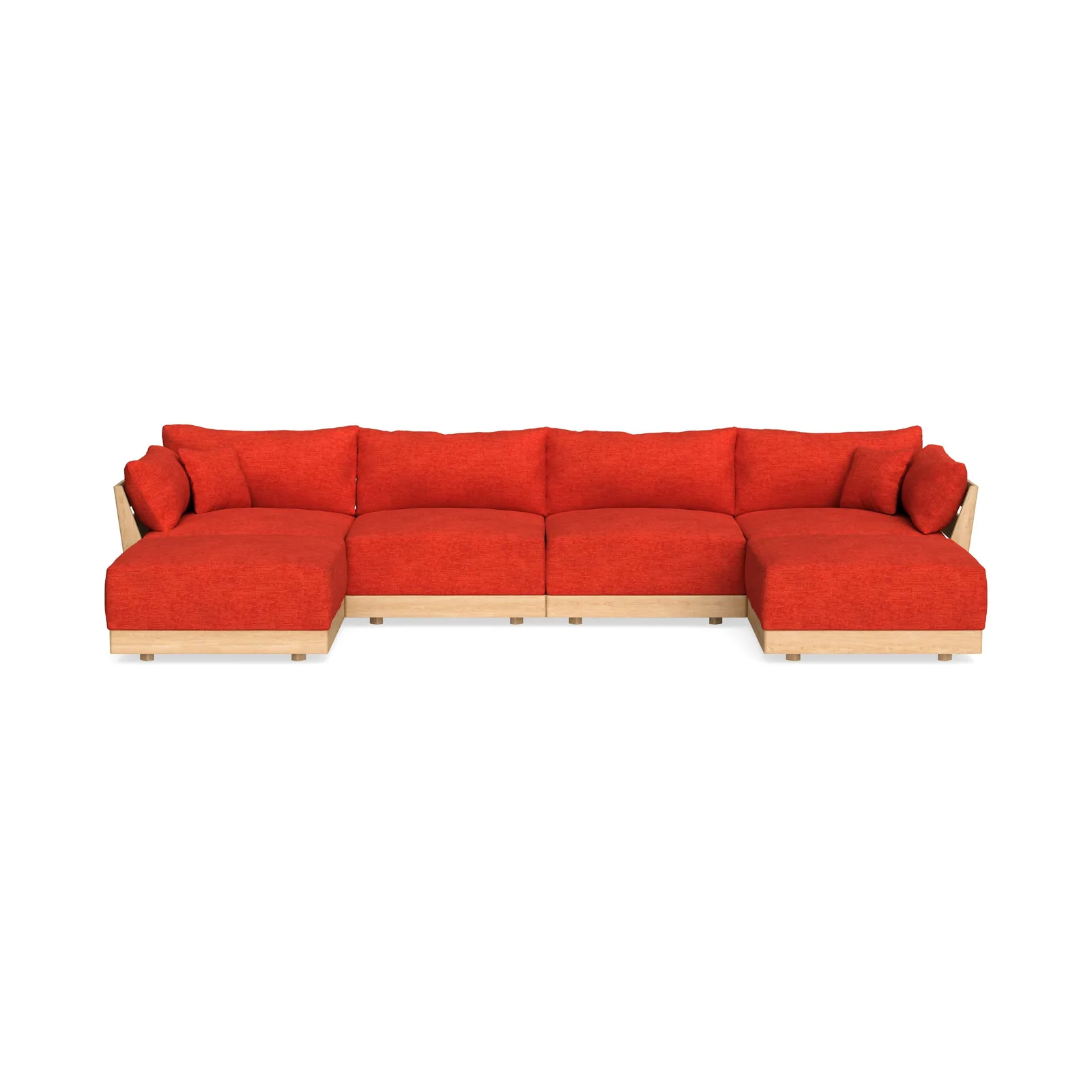 Slipcover Only – Modular Bondi 4-Seater U-Sectional in Poppy Orange