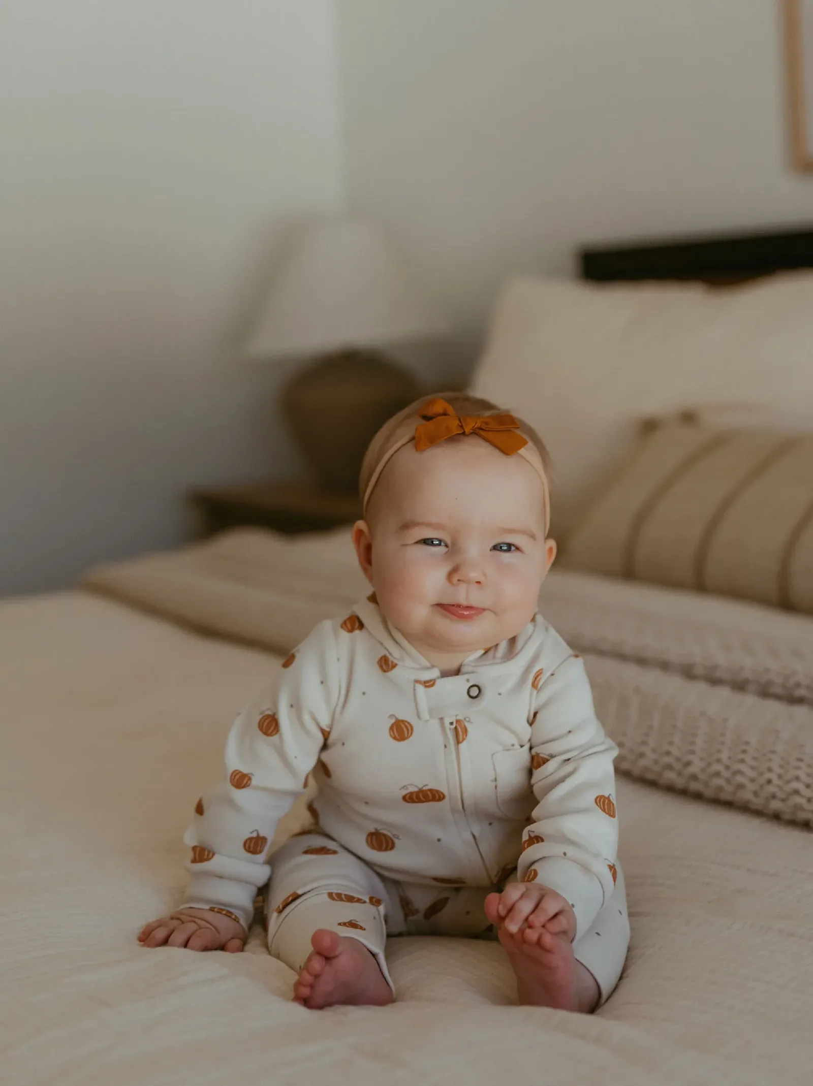 Pumpkin Spice – Organic Hooded Zipper Romper