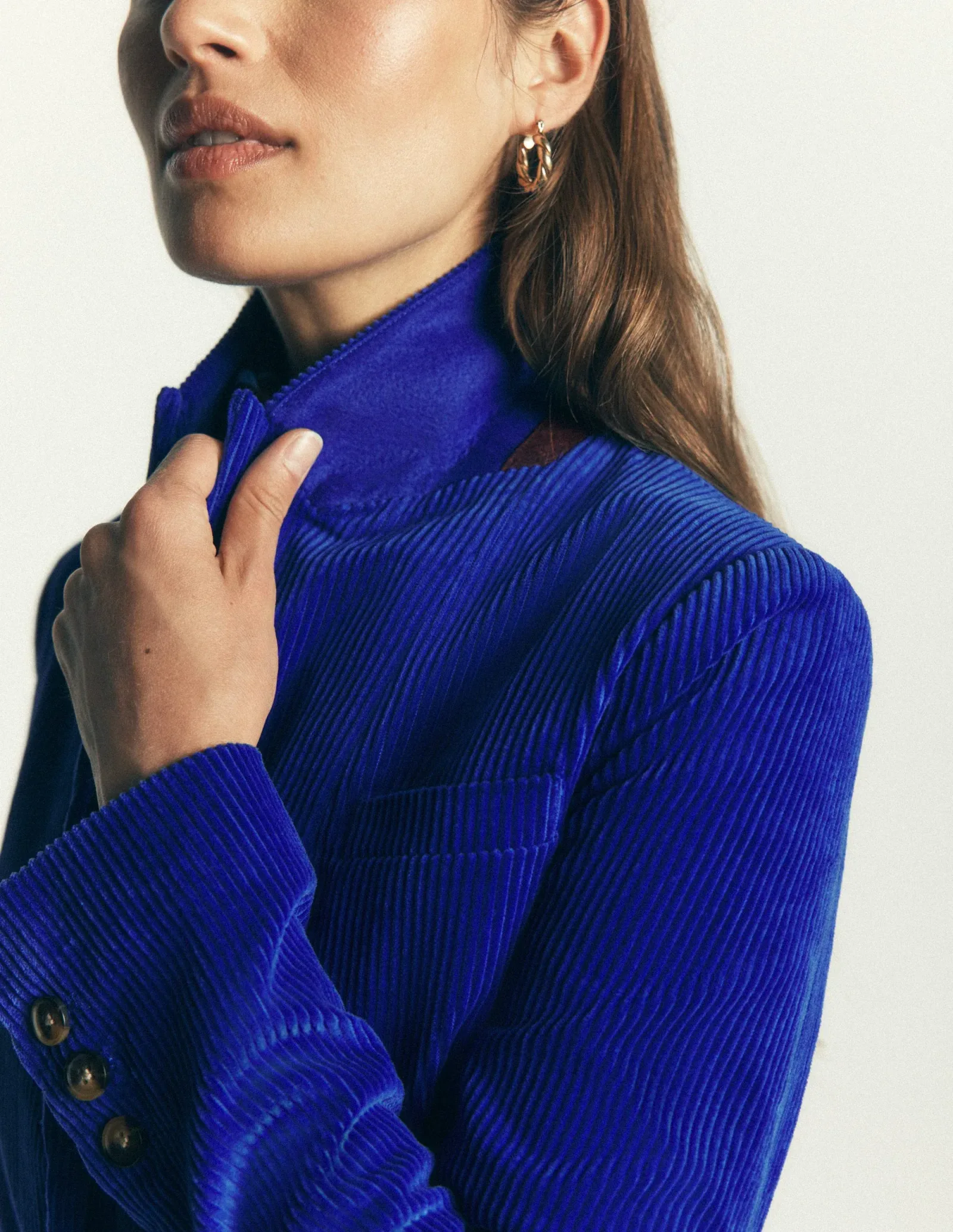Woodbridge Cord Blazer-Bright Blue