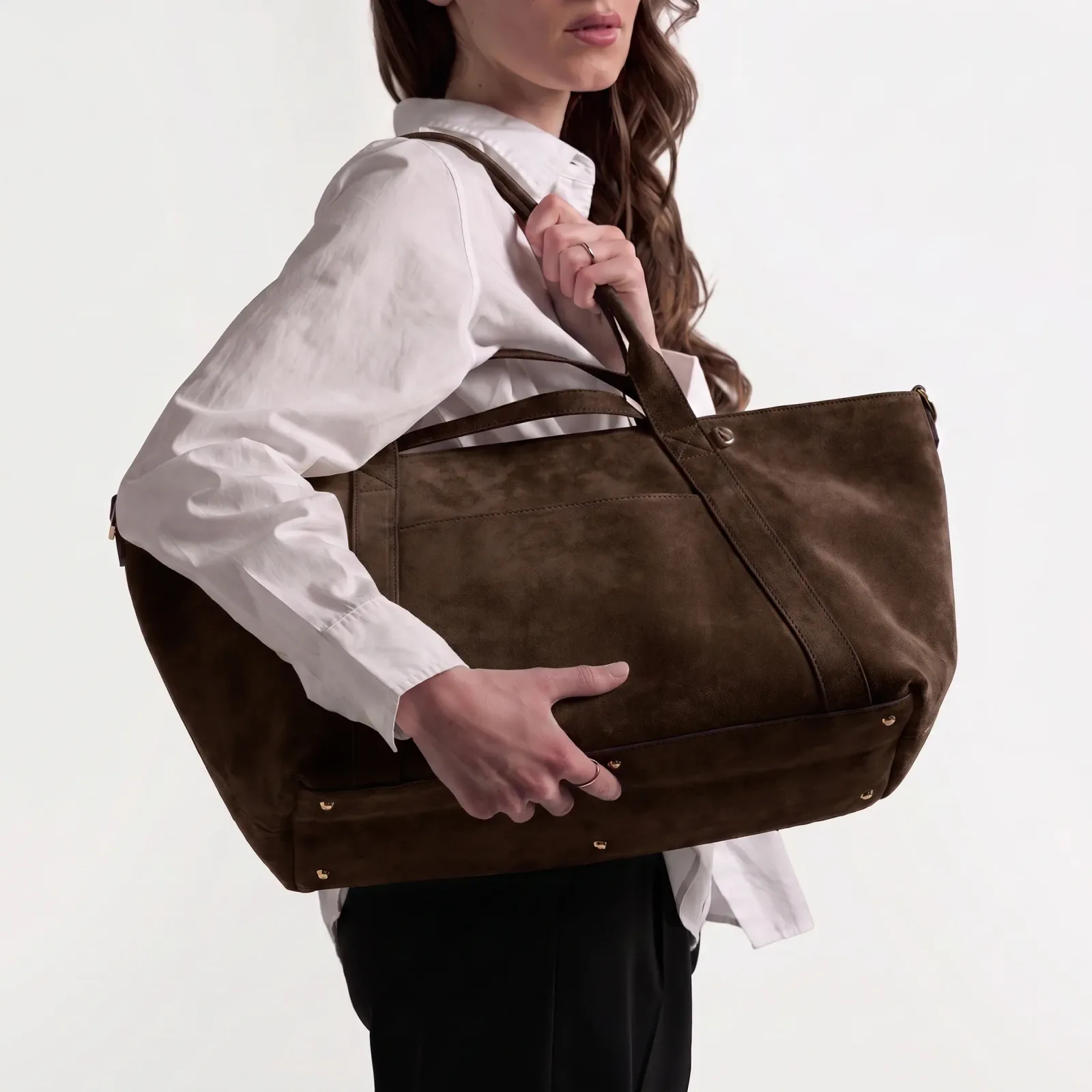 Transit Small Travel Tote Tobacco Suede