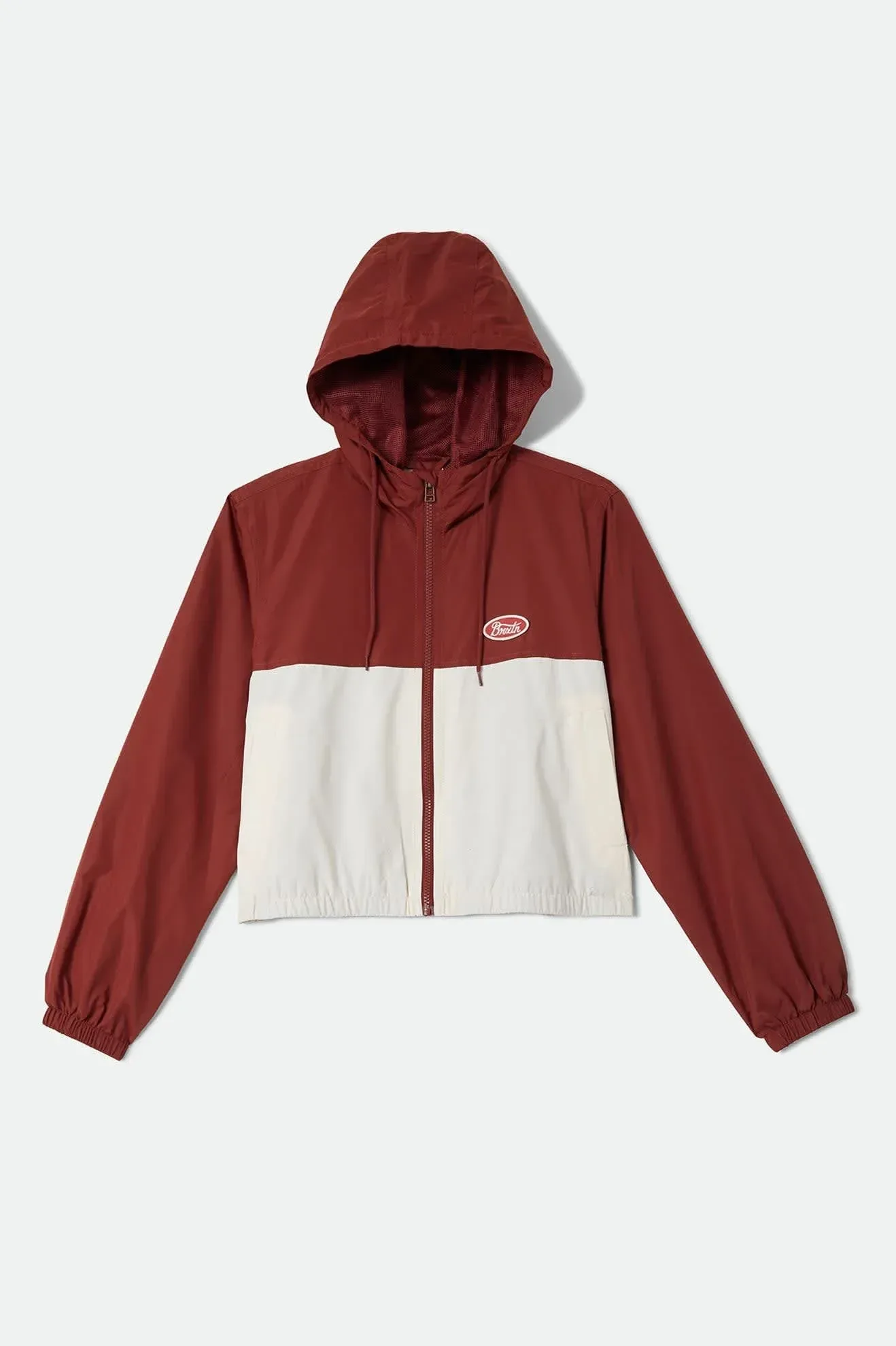 Parsons Lightweight Hooded Windbreaker – Dark Brick/Whitecap