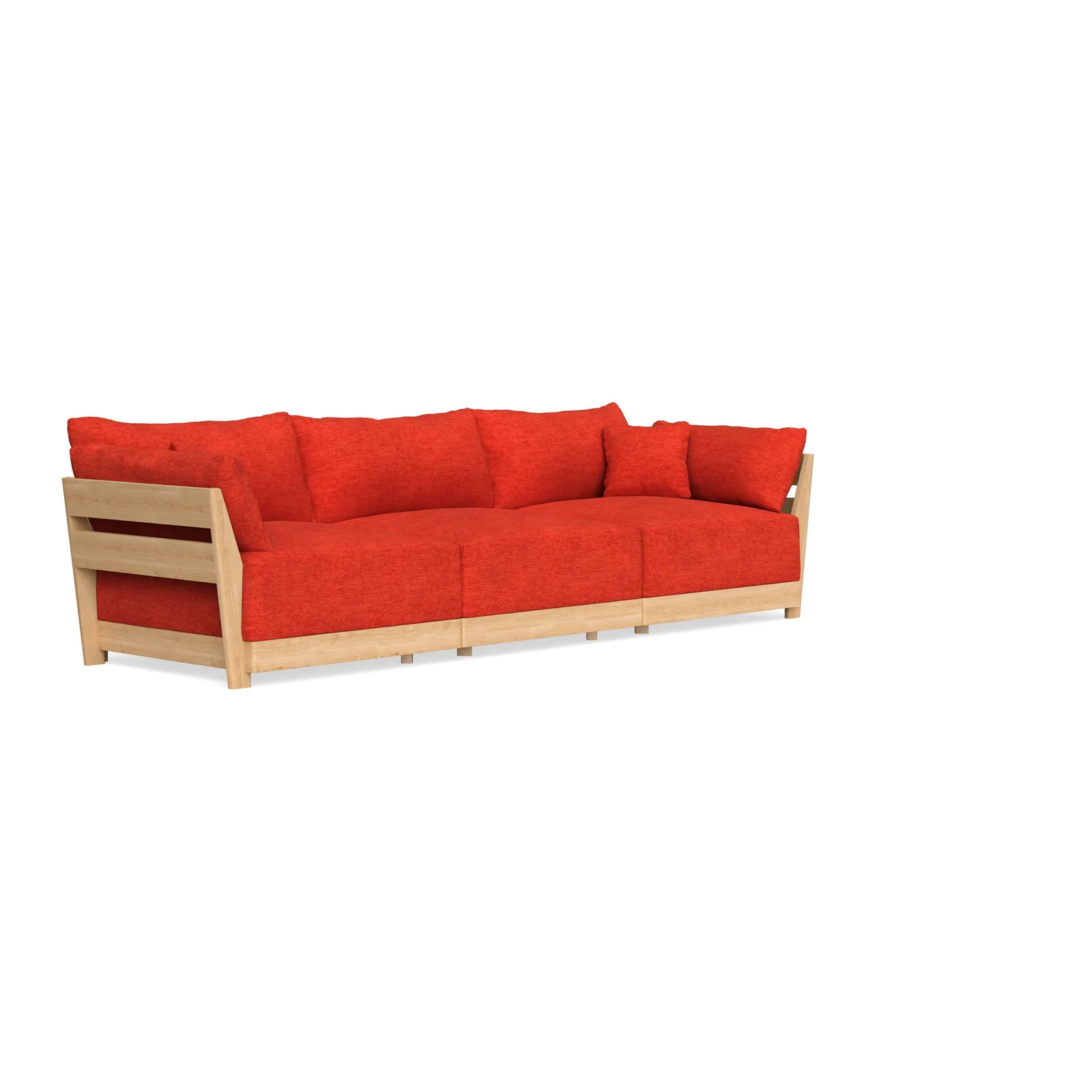 Modular Bondi Latte 3-Seater Sofa in Poppy Orange – Classic Blend