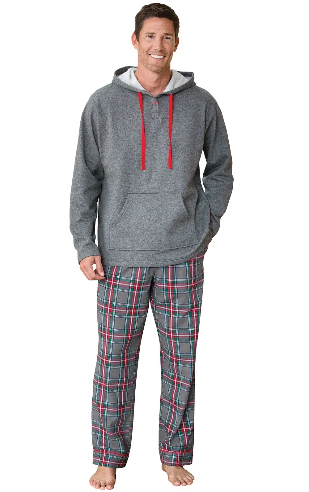 Gray Plaid Hoodie & Pant Men's Pajamas – Dad and Me