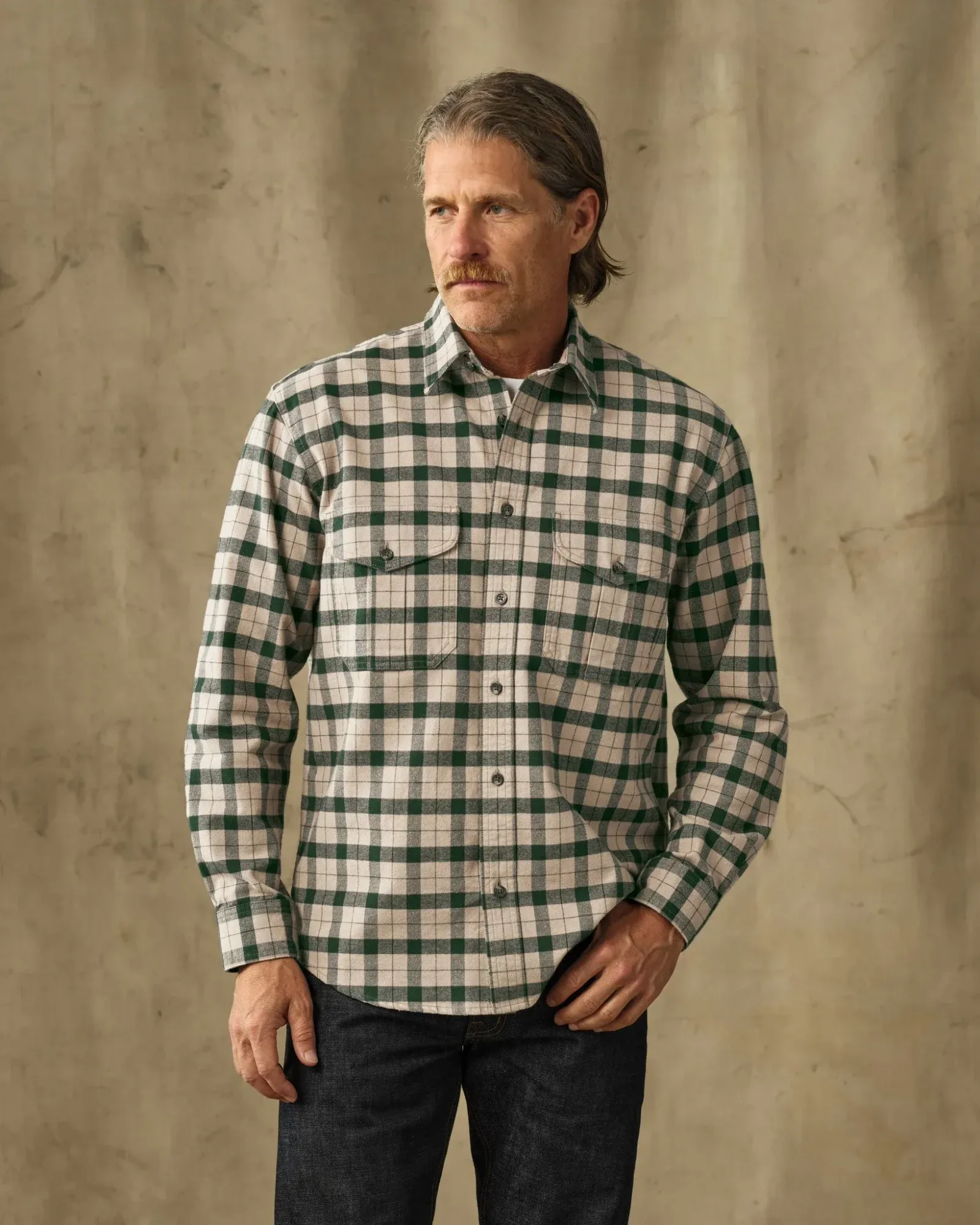 Alaskan Guide Shirt – Oatmeal / Pine Plaid