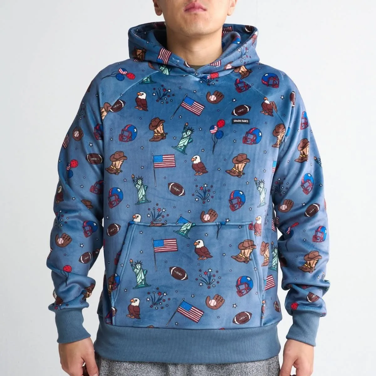 The USA Human Hoodie – Blue