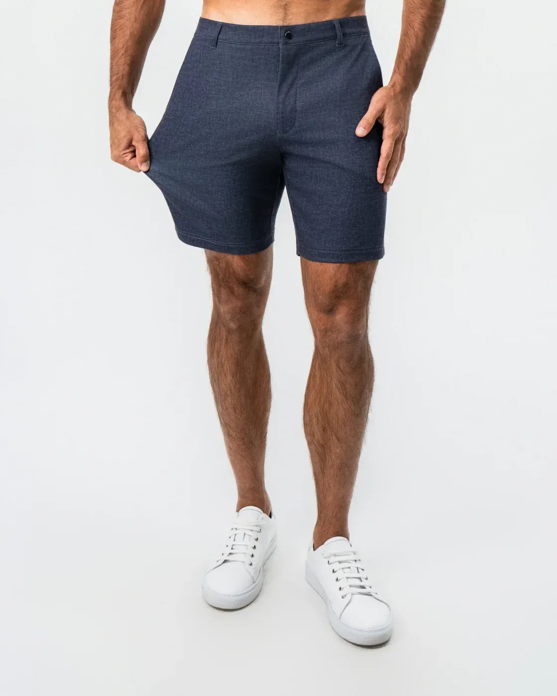 Brushed Athletic Fit Short – Textured Navy