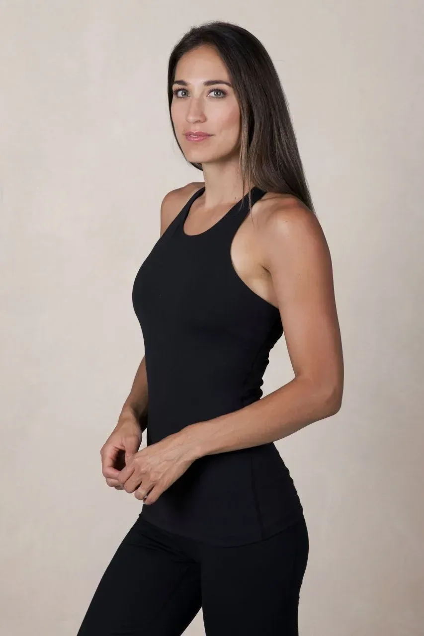 Grace Vinyasa Yoga Racerback: Black