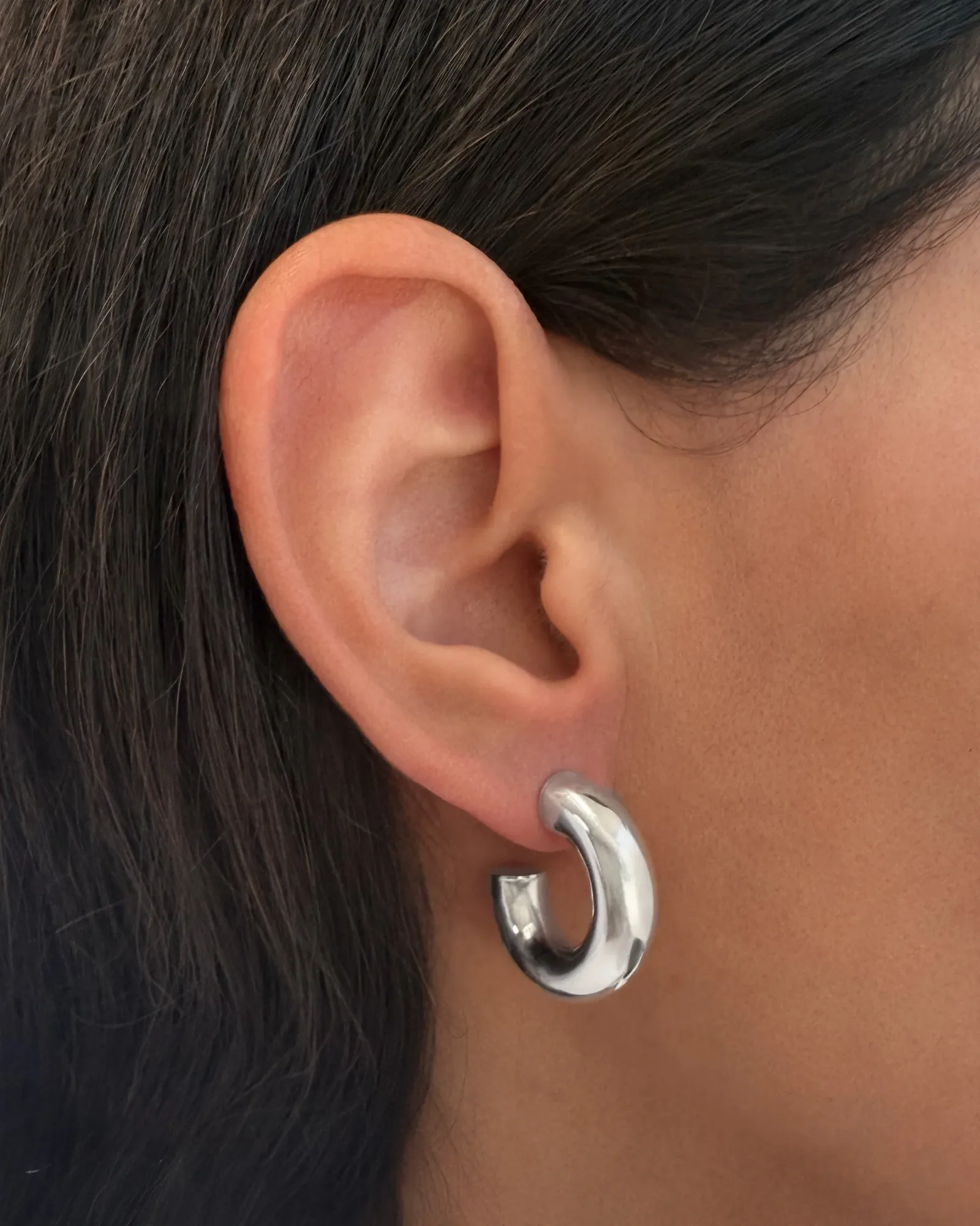 Thick Half Hoop Studs