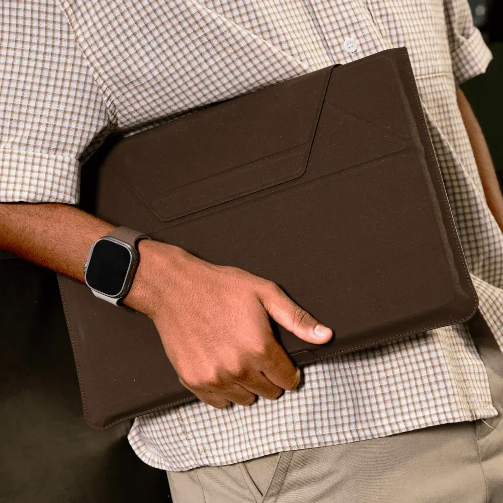 Carry Sleeve Crafted from MOVAS™-E Coffee Bio-Leather (14”)