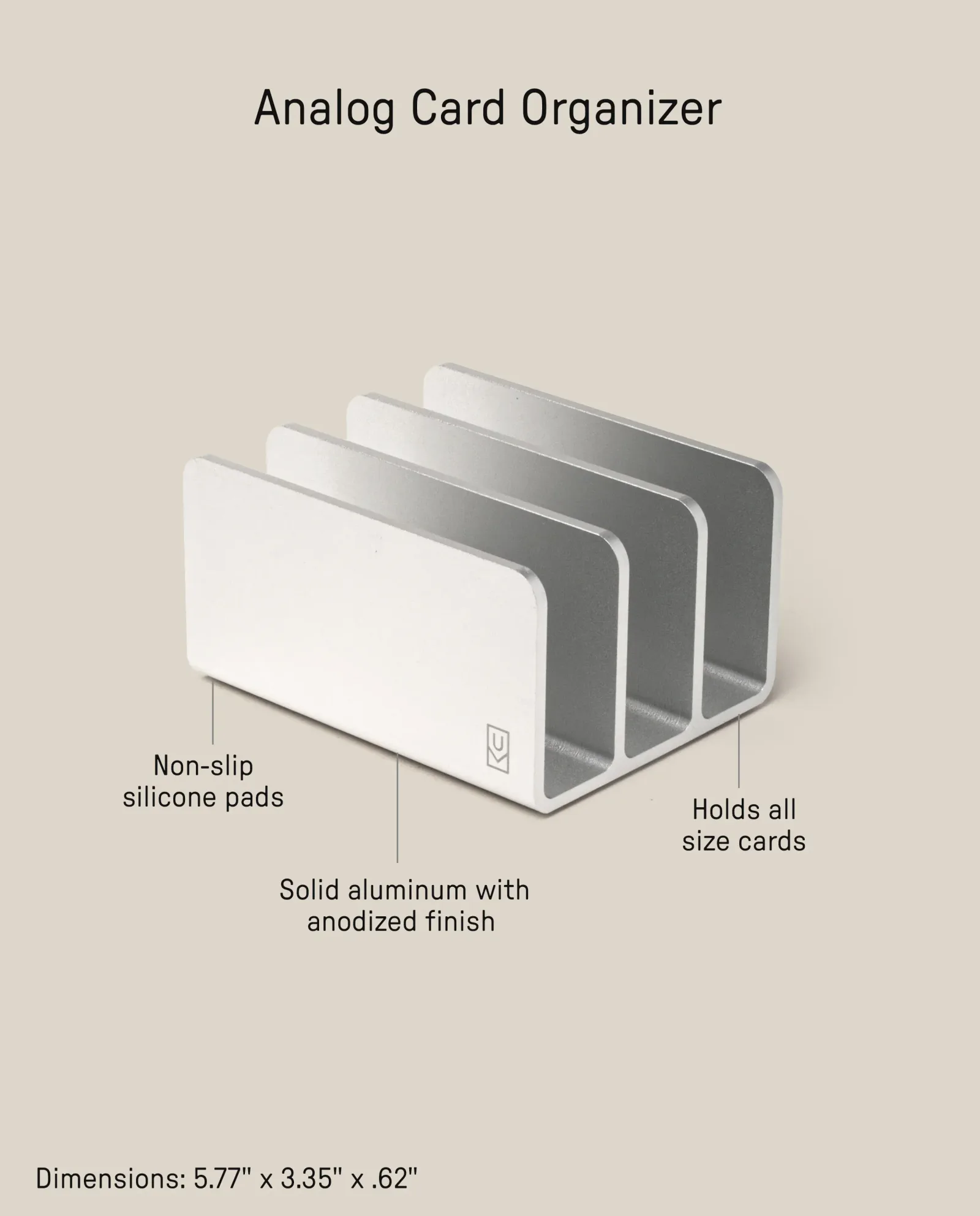 Analog Card Organizer (Silver Aluminum)