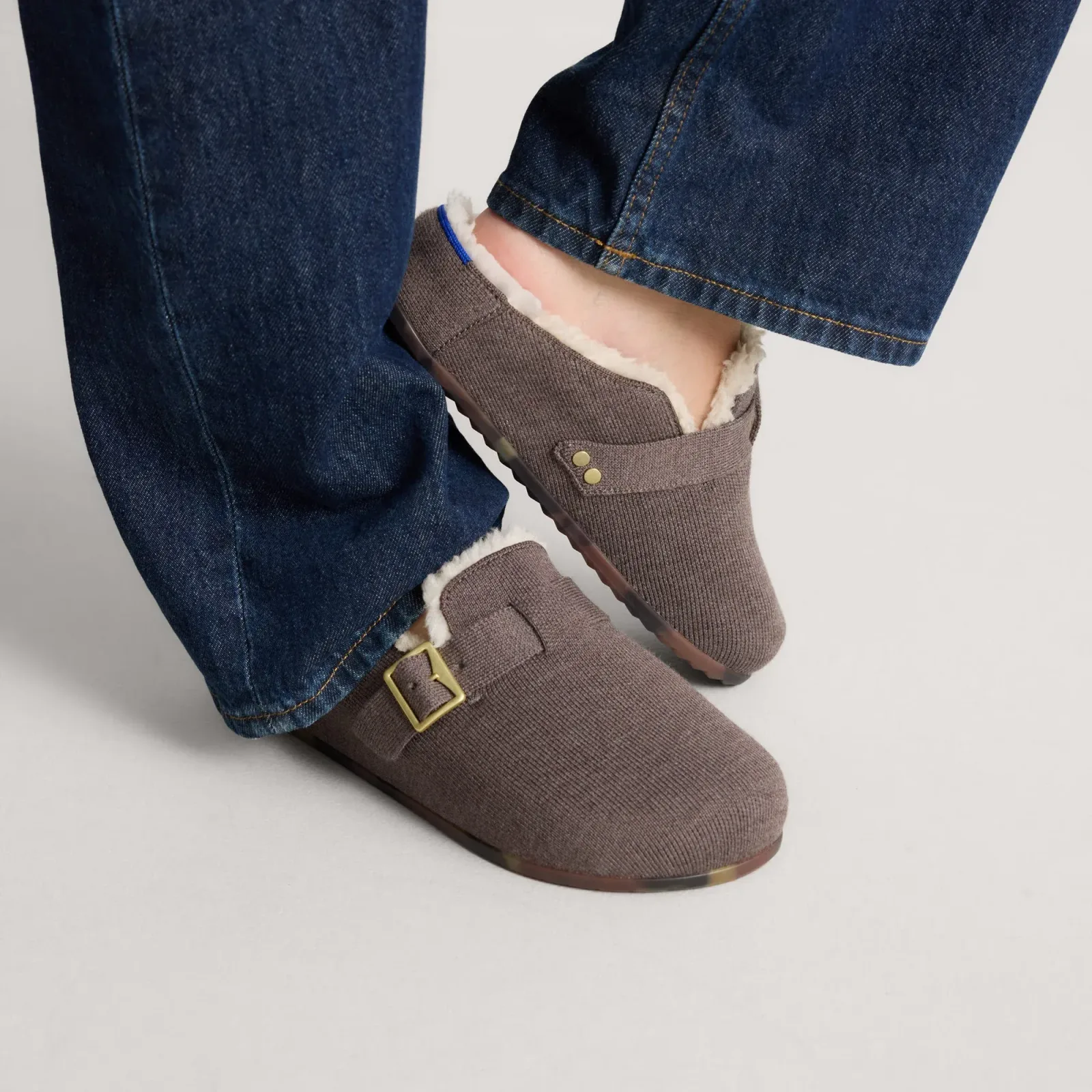 The Teddy Buckle Clog – Porcini