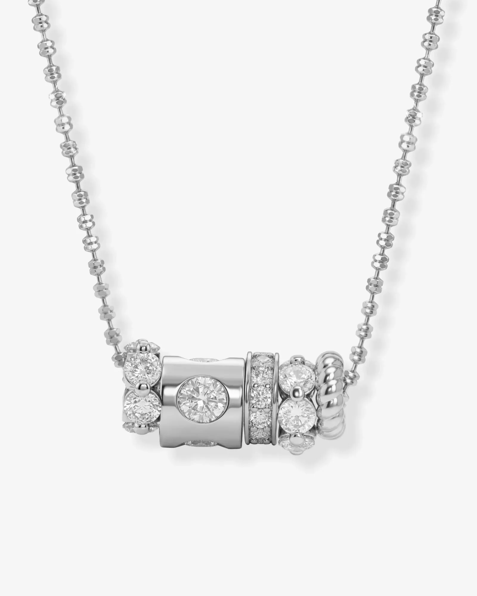 Ashley Venice Necklace 13mm – Silver|White Diamondettes