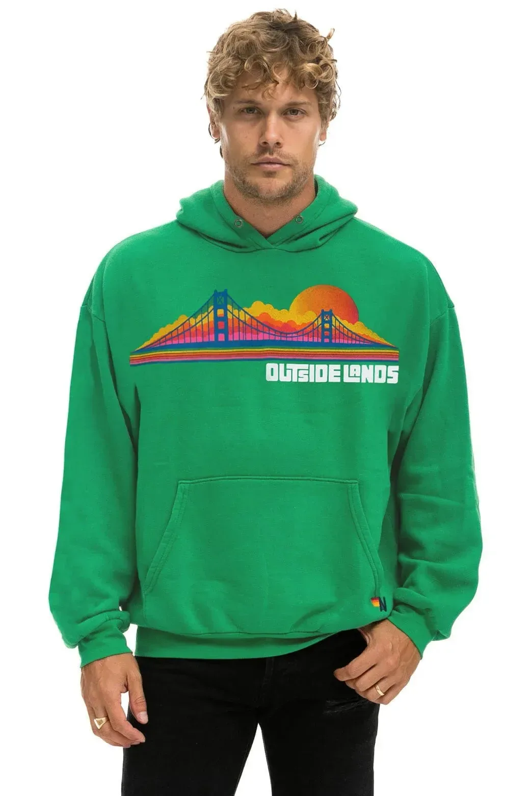 Outside Lands 2026 Relaxed Pullover Hoodie – Kelly Green